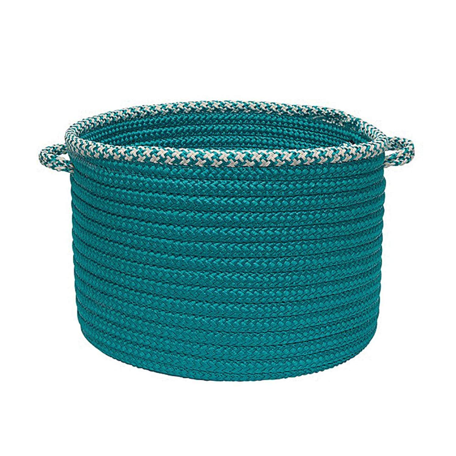 Colonial Mills Hounds Tooth Bright Edge Basket, 18 by 12-Inch, Turquoise