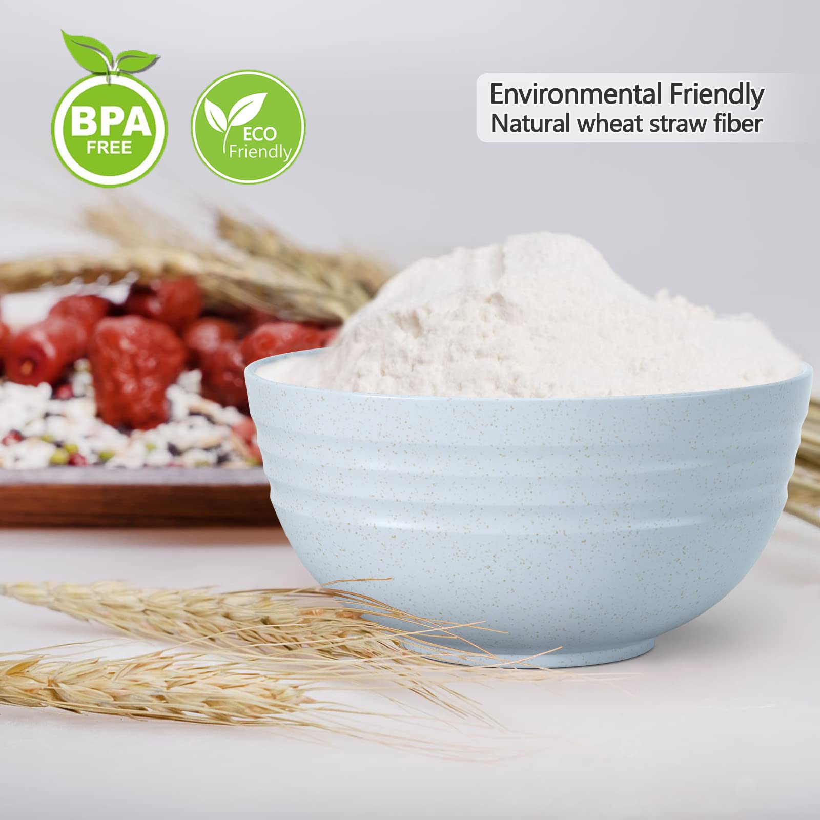 Homestockplus Unbreakable Cereal Bowls 24 Oz Microwave And Dishwasher Safe Bpa-Free Eco-Friendly Wheat Straw Bowl Assorted Color