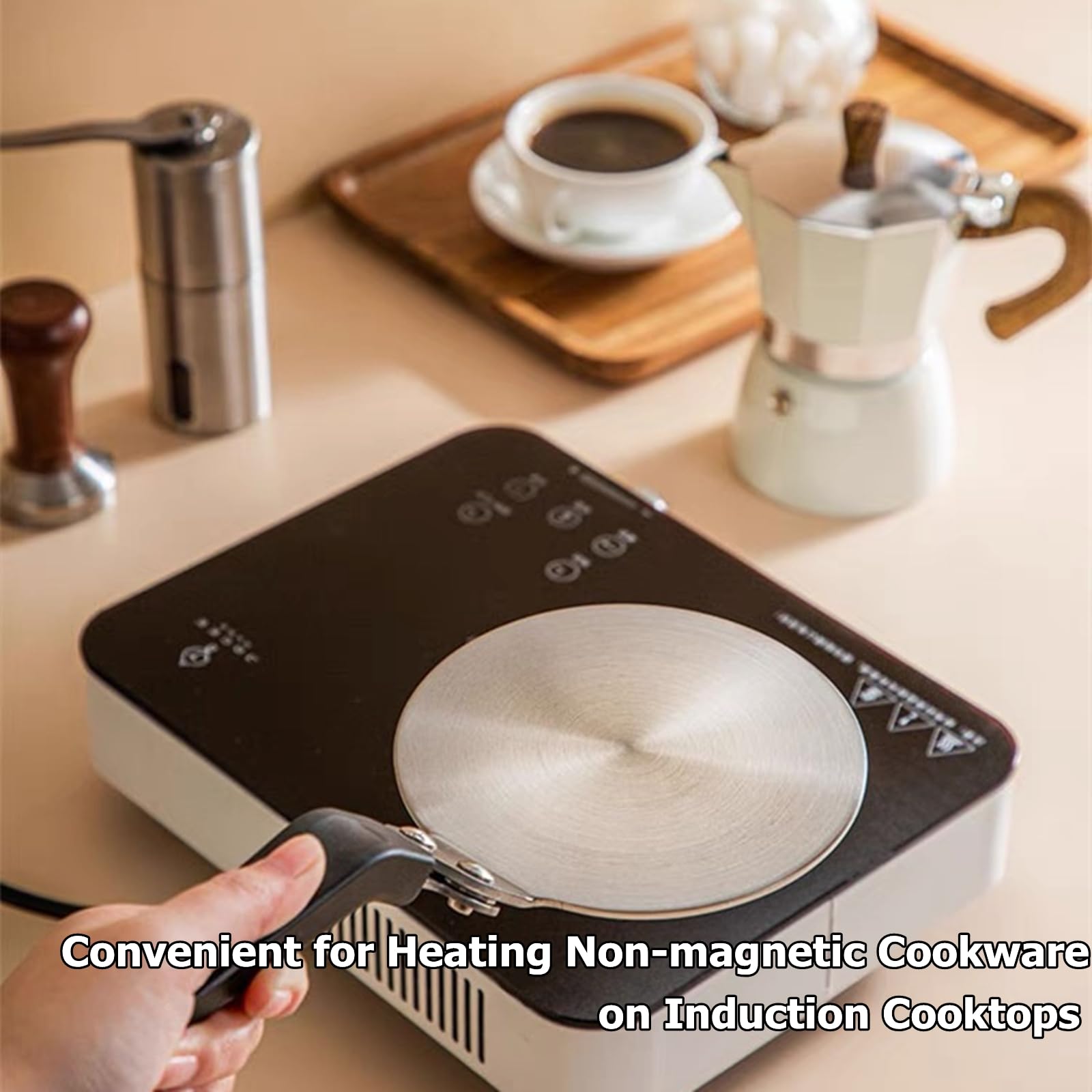 Gocoffun Heat Diffuser Plate,13Cm Stainless Steel Gas Stove Diffuser Plate, Cooktop Heat Diffuser Cooking Induction Adapter For