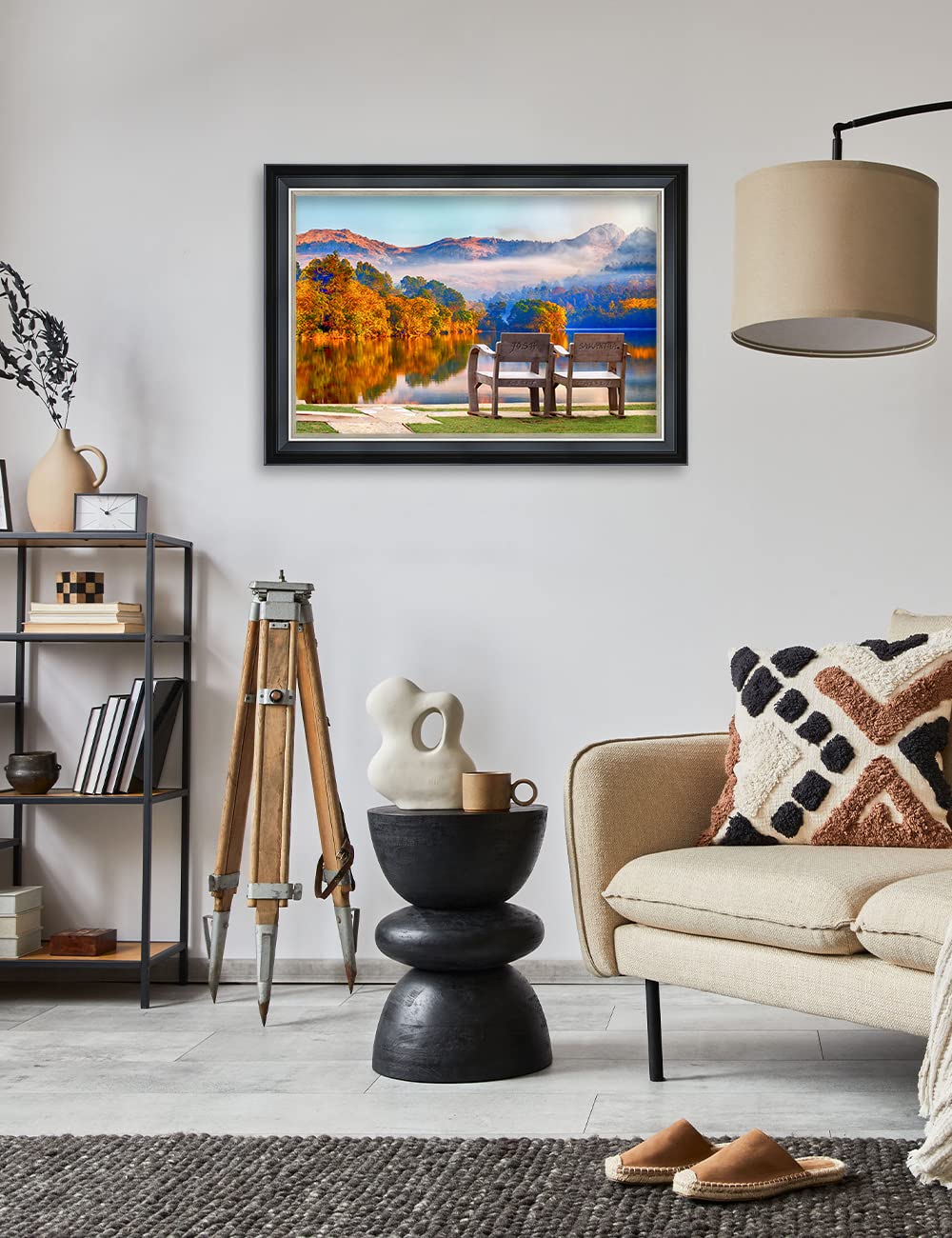 Ipic - Grow Old Together, Personalized Framed Wall Art With Names And Date On, Giclee Prints Framed With Solid Wood, Custom Memo