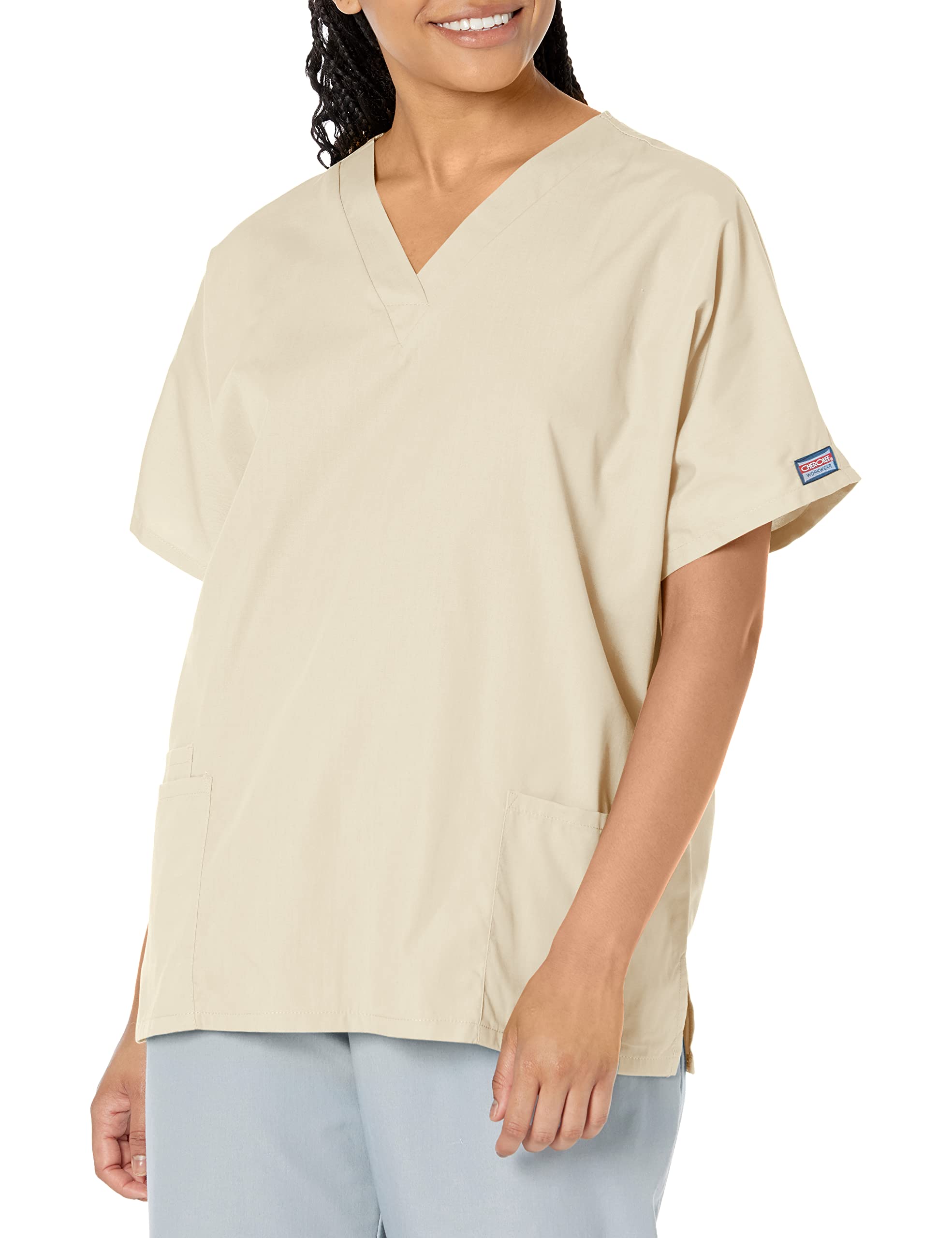 Scrubs For Women Workwear Originals V-Neck Top Plus Size 4700, 2Xl, Khaki