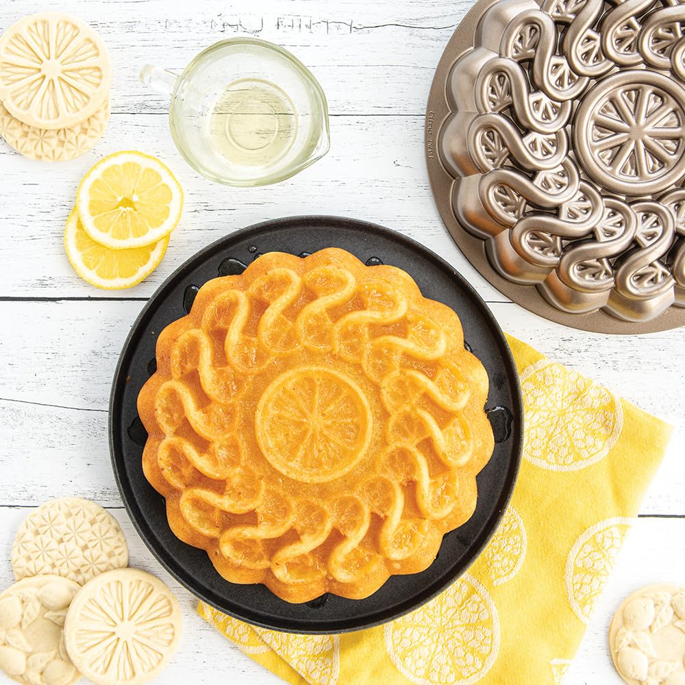 Nordic Ware Citrus Twist Pan, 8-Cup Capacity, Toffee