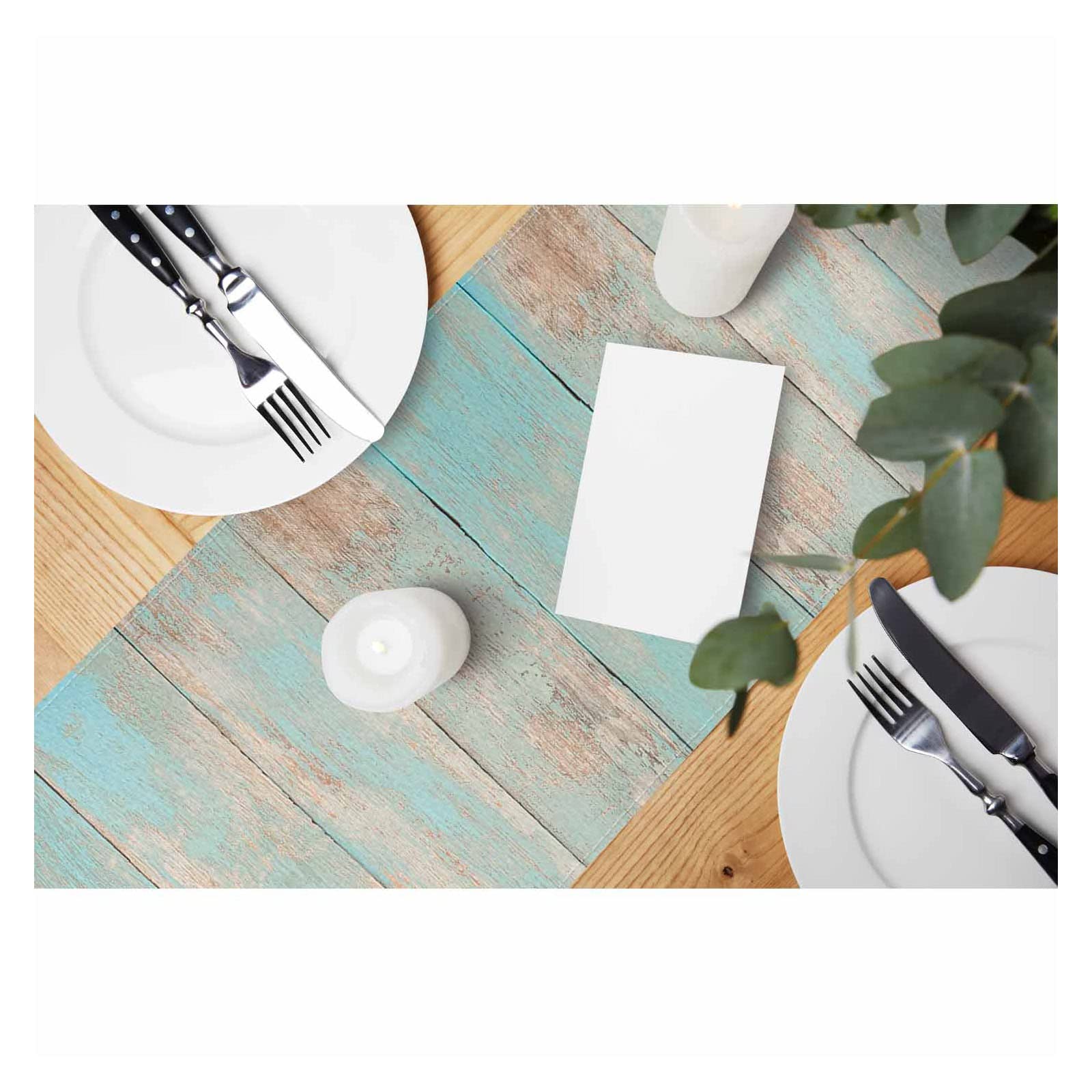 Hosnye Table Runner Vintage Beach Wooden Plank,Cotton Linen Table Runner Decoration For Kitchen Family Dinner Table Holiday Part