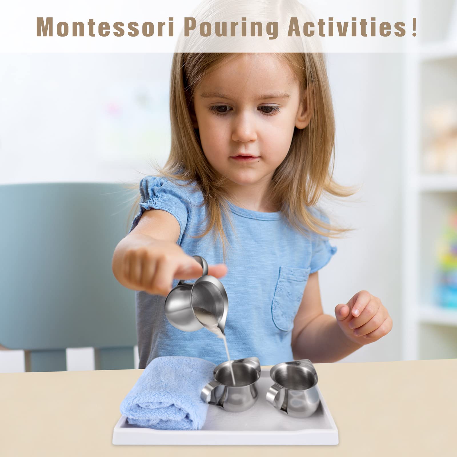 4 Pieces Creamer Pitcher Bell Shaped Creamer 3 Ounce Espresso Pouring Cup Stainless Steel Creamer Pitcher Mirror Finish Mini Sta