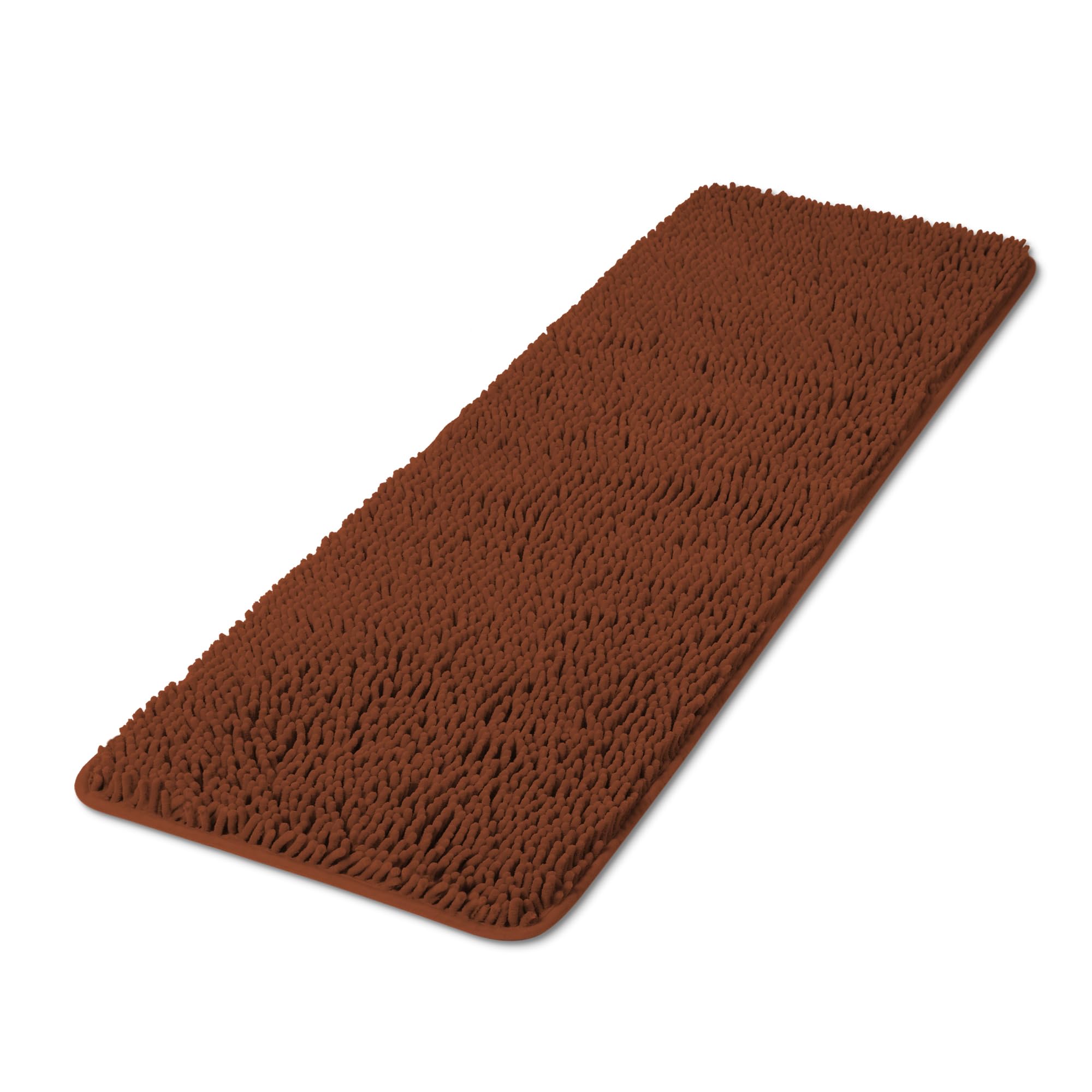 Yeaban Rust 47 X 17 Bathroom Rug - Thick Chenille Bath Mats | Absorbent And Washable Bath Rug Non-Slip, Plush Rugs For Bathroom