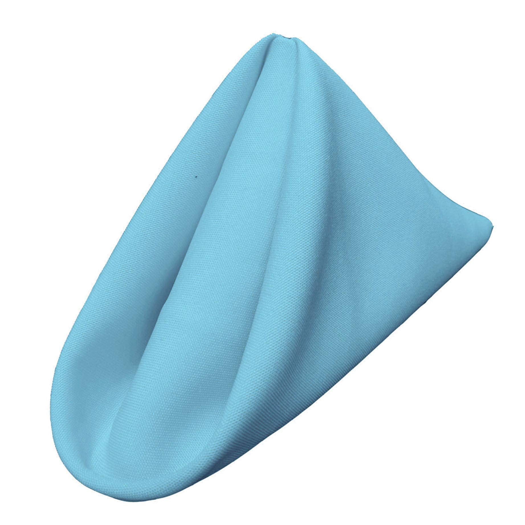 LA Linen Pack-10 Polyester Poplin Napkin 18 by 18-Inch  Light Turquoise