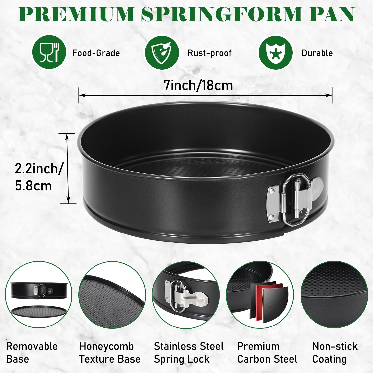 7 Inch Springform Pan For Instant Pot 6, 8 Qt Pressure Cooker 50Pcs Parchment Paper Baking Mold Round Leakproof Nonstick Removab