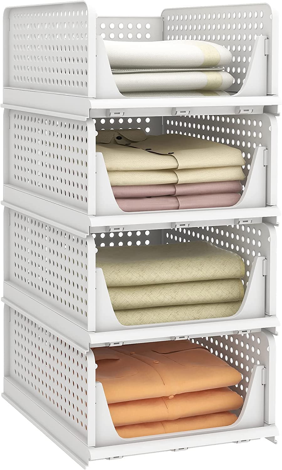 Rylan Wardrobe Organizer For Clothes Foldable & Stackable Almirah/Cupboard Organizer For Clothes Multi Purpose Plastic Shelf Clo