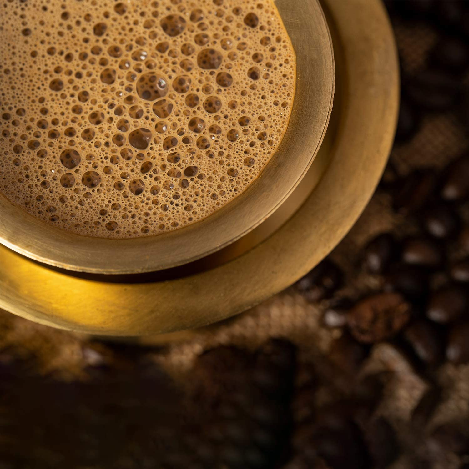 Sidapur Brass Dabara Set - Plain Brushed Matte Finish - for South Indian Filter Coffee (Large)