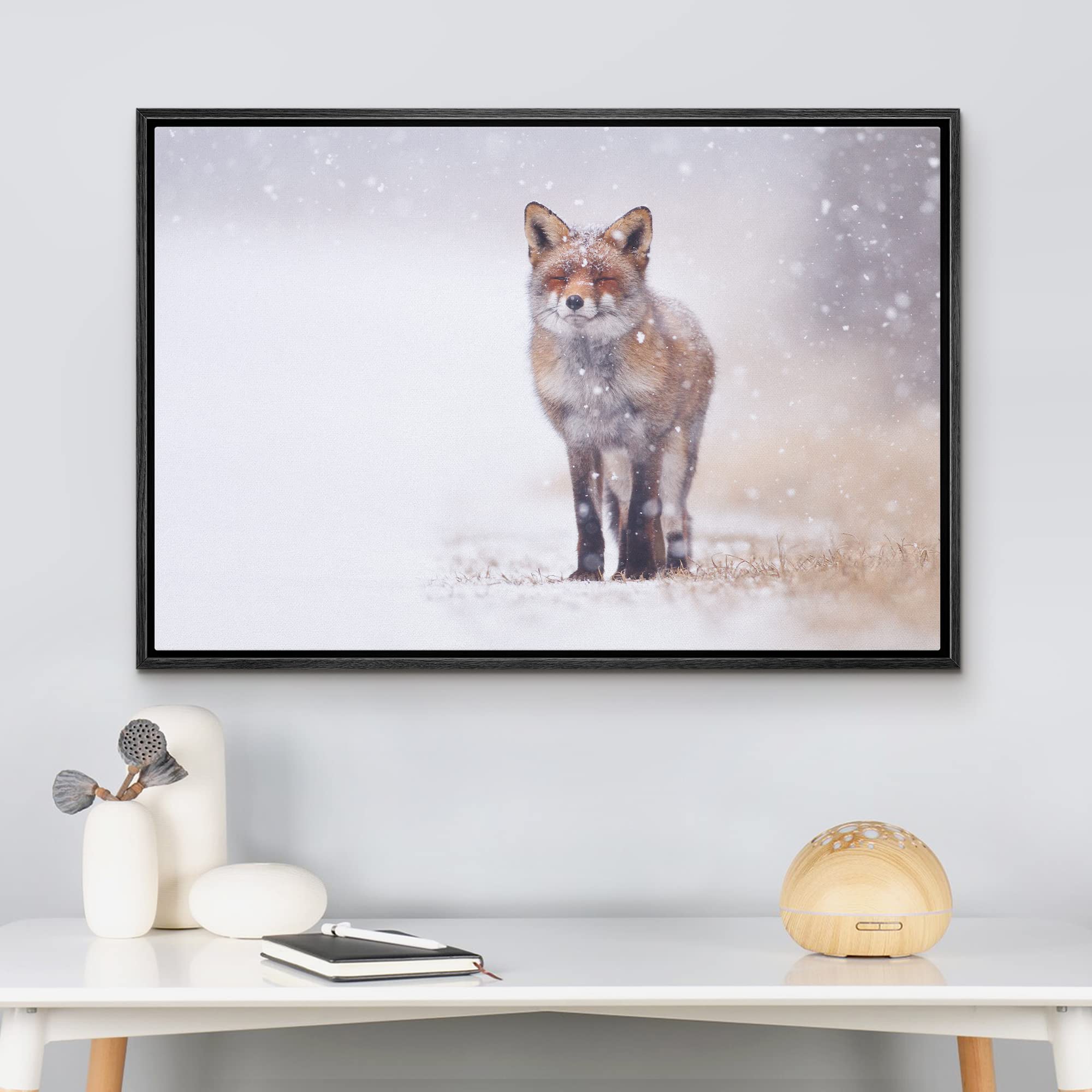 Wall26 Framed Canvas Prints Wall Art - Spa/Beauty Concept With Three Candles, Towels, Salt, Oil And Stones | Modern Wall Decorst