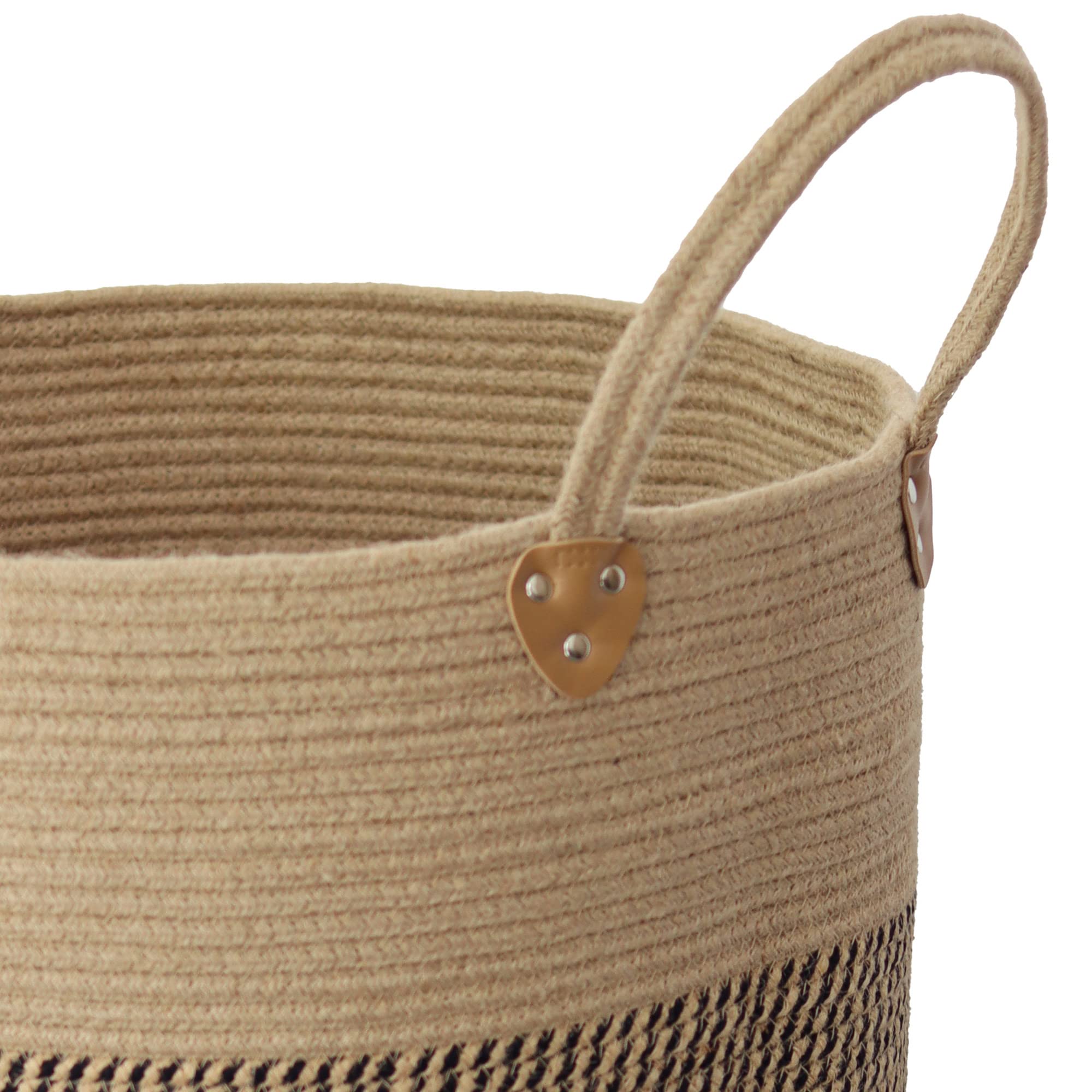 Jute Laundry Hamper Large Woven Rope Storage Basket With Handles 20' Height Tall 83L,Laundry Basket Decorative Basket For Living