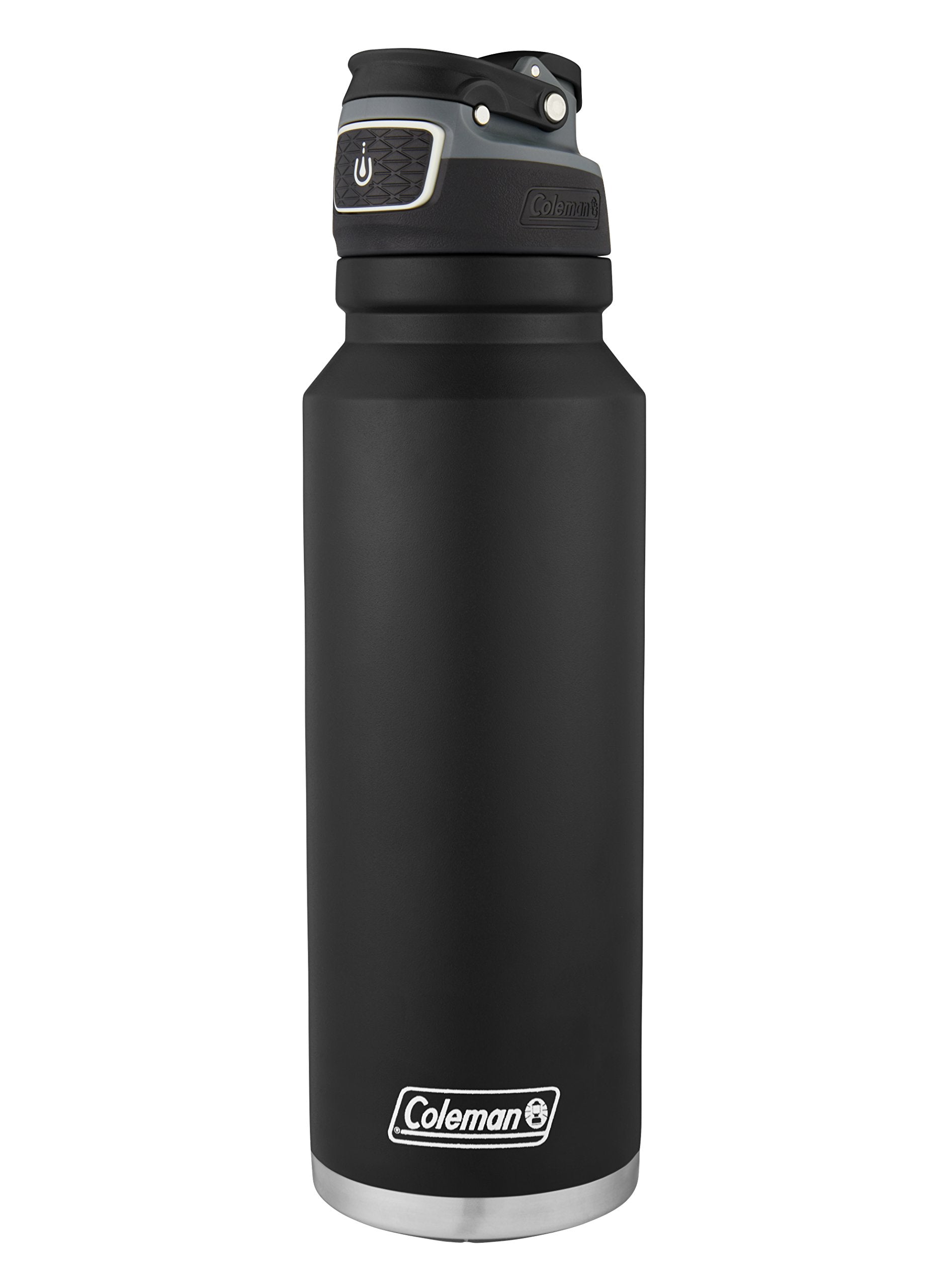 Coleman AUTOSEAL FreeFlow Stainless Steel Water Bottle  Black  40 oz
