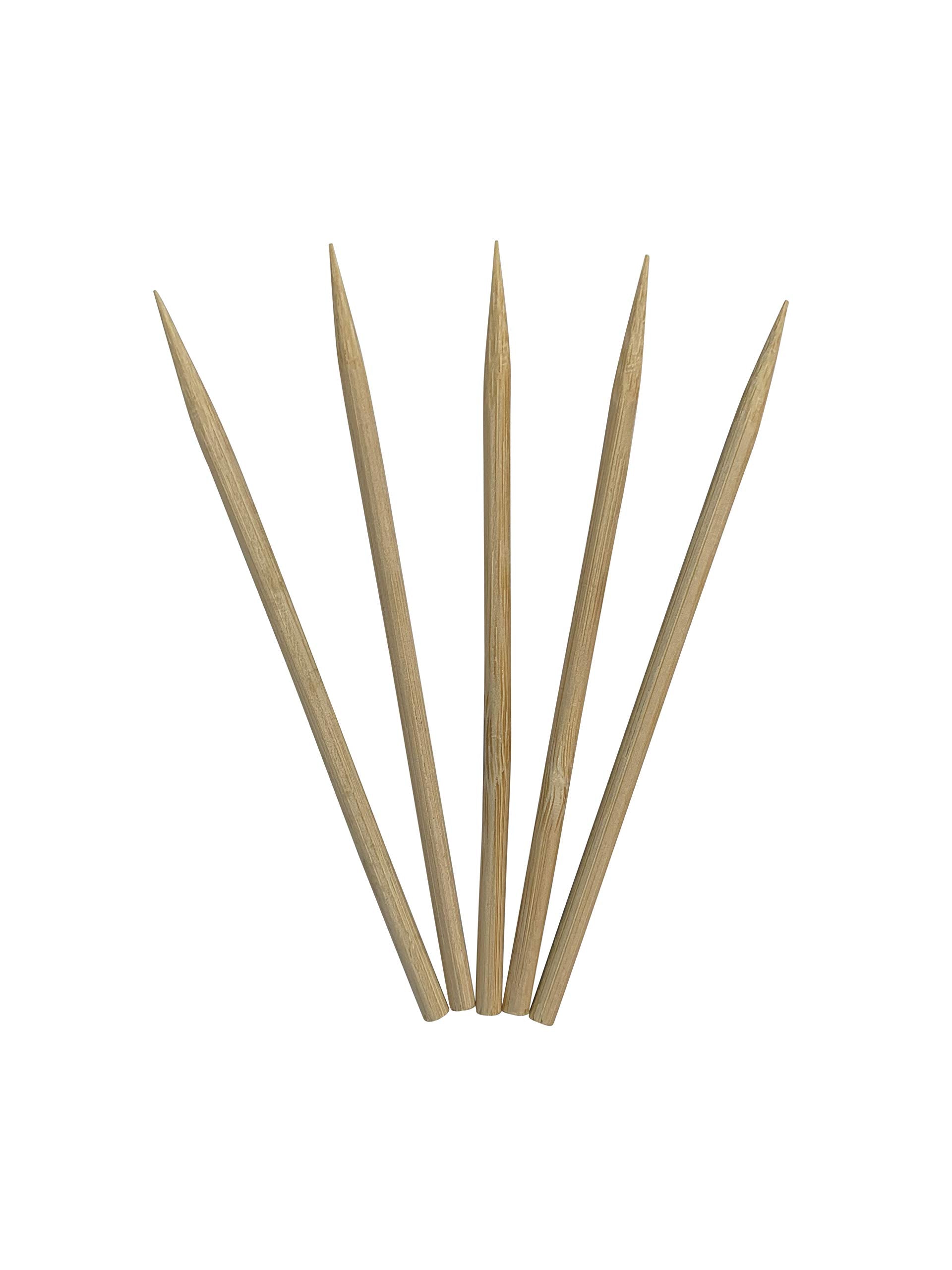 Kingseal Renewable Bamboo Heavy Duty Skewers, Sticks, 4.5 Inches X 3.8 Mm Diameter - 4 Bags Of 100 Skewers (400 Count)