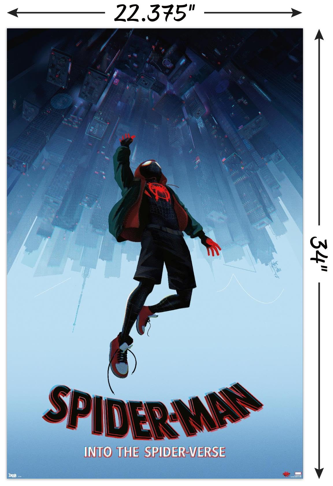 Trends International Marvel Spider-Man - Into The Spider-Verse - Falling Wall Poster, 22.375'' X 34'', Unframed Version
