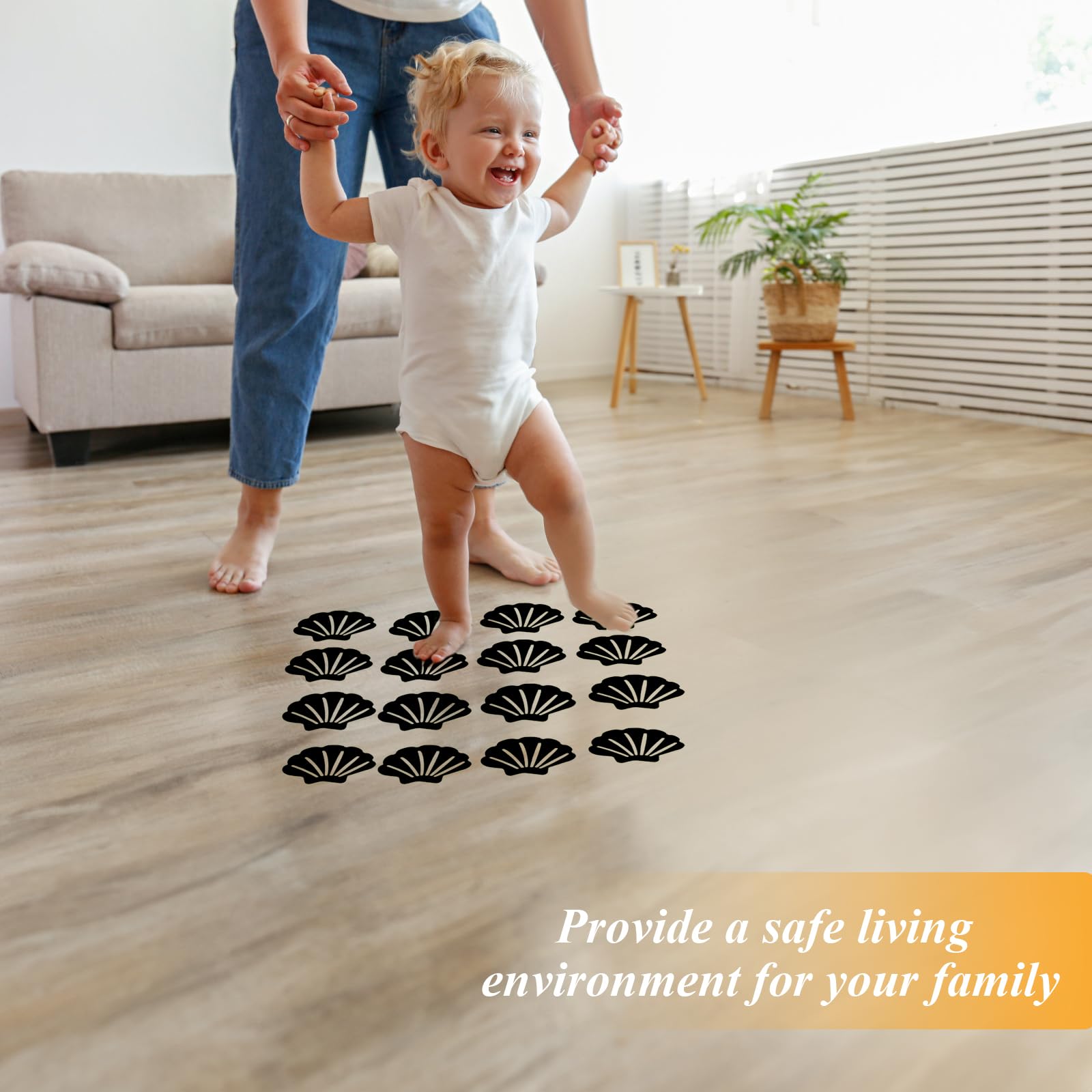 Coufce Bathtub Stickers Non Slip, Shell Shaped Tubs Safety Shower Treads, Adhesive Sticker For Bathroom Bathtub, Shower Floor, B