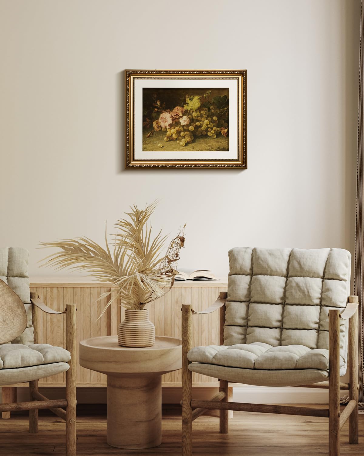 Viyyiea Gold Framed Wall Art Canvas Print Home Decor Fruit Vintage Oil ...