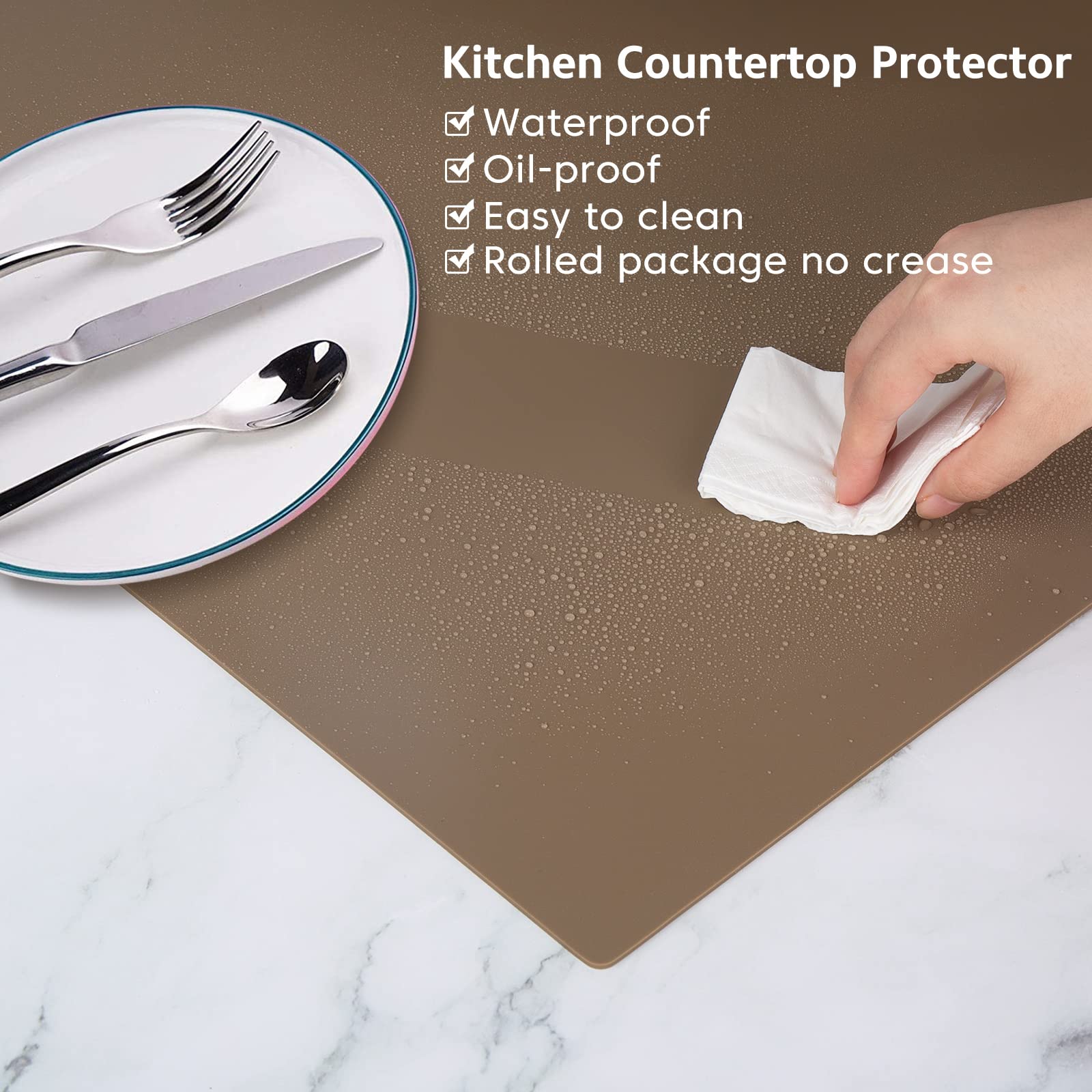 Silicone Mats For Kitchen Counter, Nonslip Silicone Mats For Crafts Countertop Protector Heat Resistant Mat (78.7    X 24    X 0