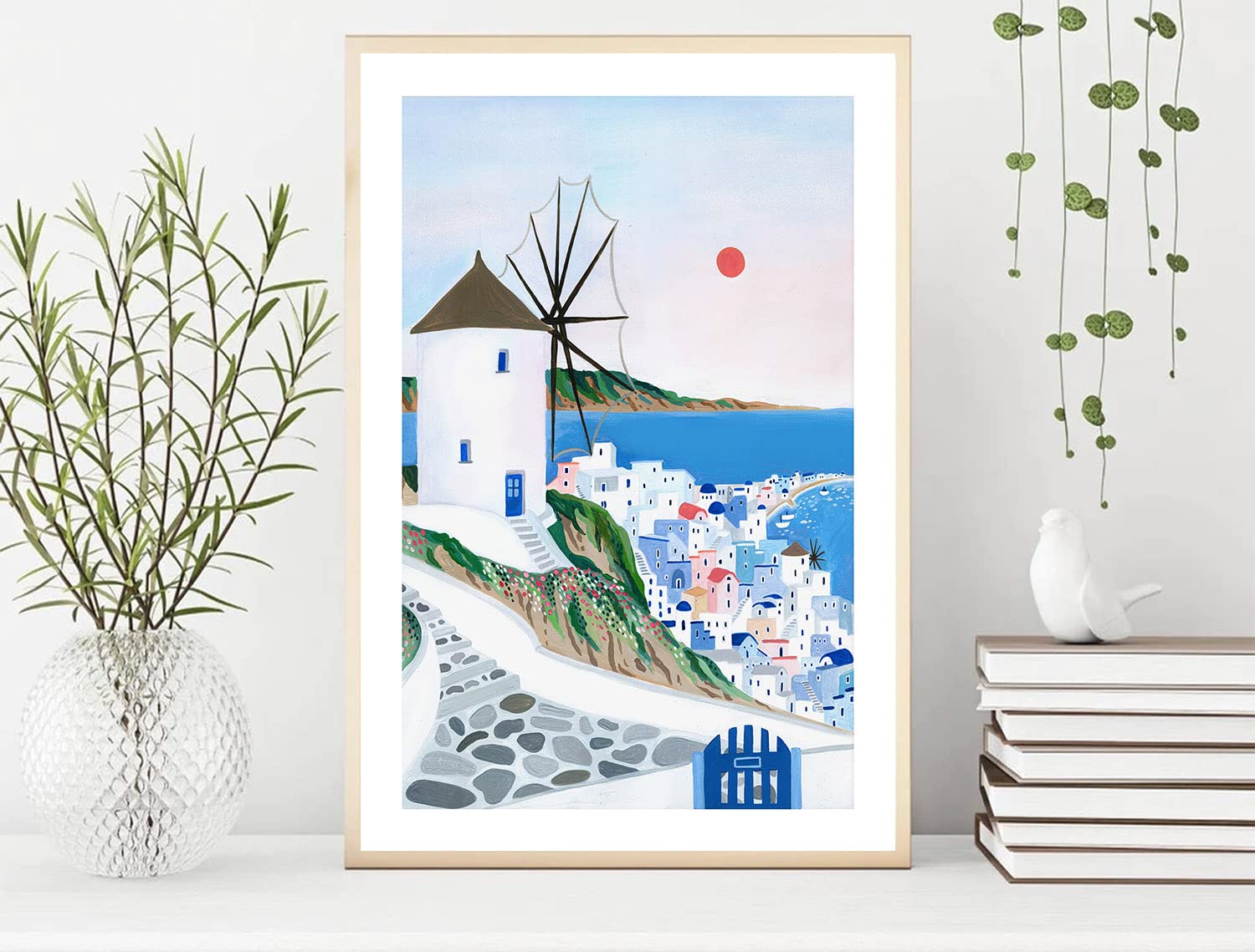 Mykonos Art Print, Greece, Mykonos Wall Art, Travel Print, Travel Poster, Europe Print, Wall Decor, Housewarming Gift (Unframed)