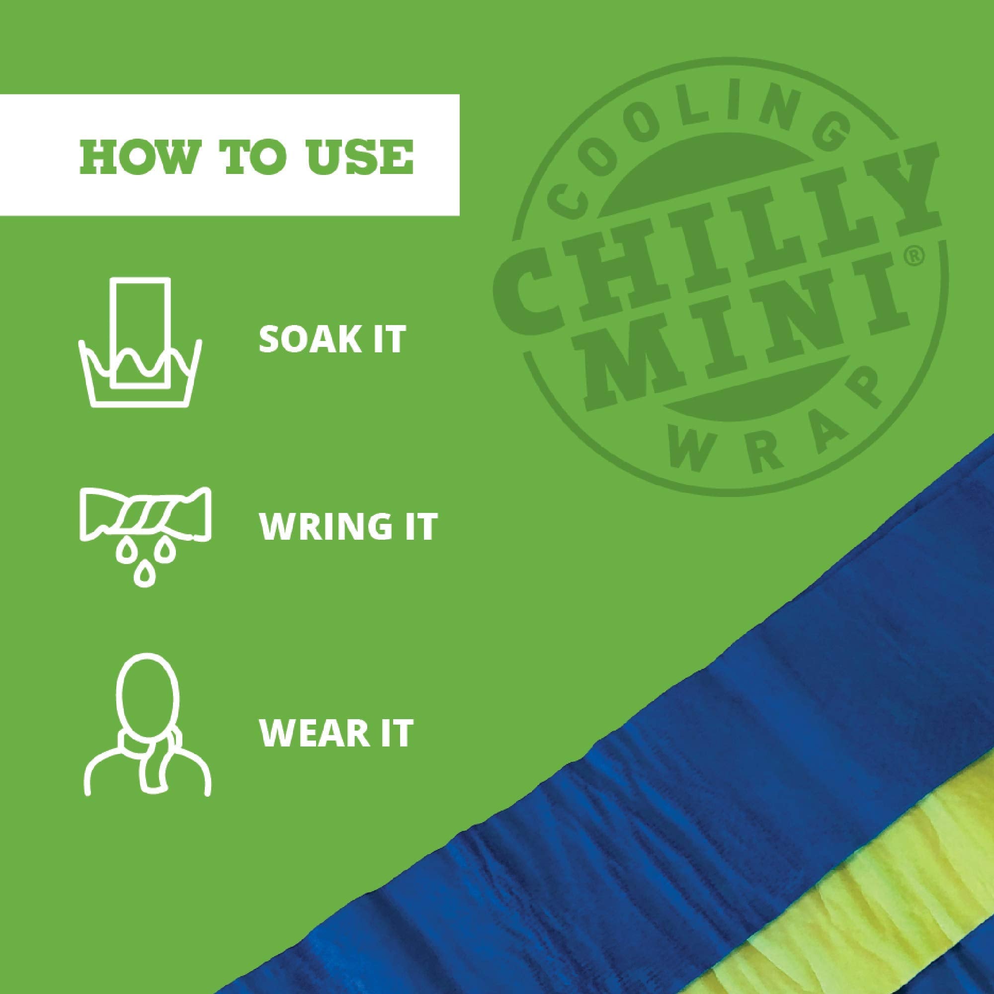 Frogg Toggs Chilly Mini Cooling Neck Towel, Blue- 29''X3'', Pack Of 6