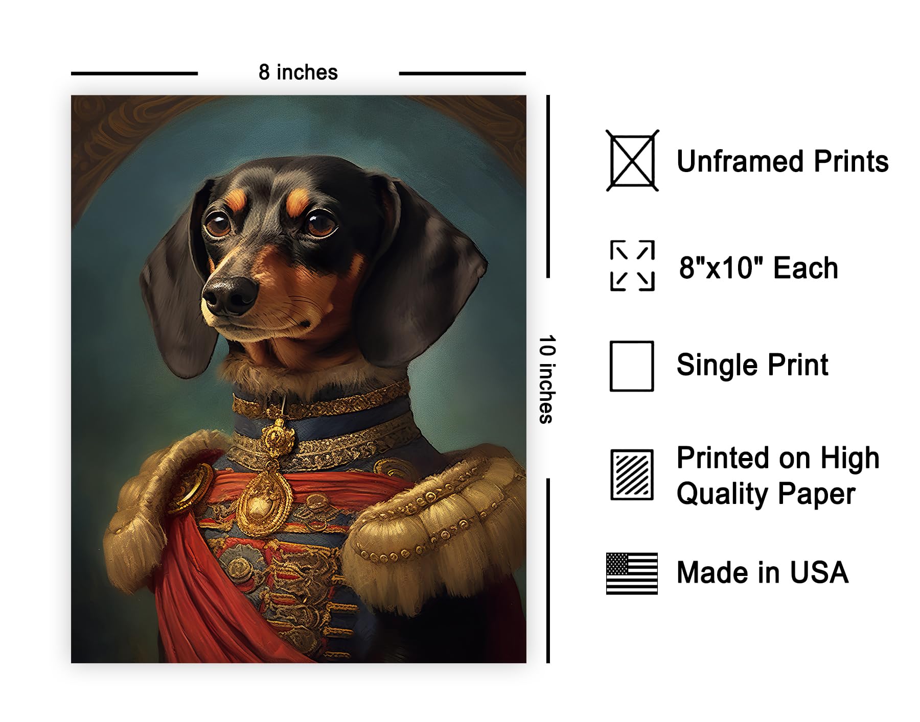 Poster Master Aristocratic Dachshund Poster - Dog Print - Renaissance Art - Dog Breed Art - Gift For Him, Her & Animal Lover - F