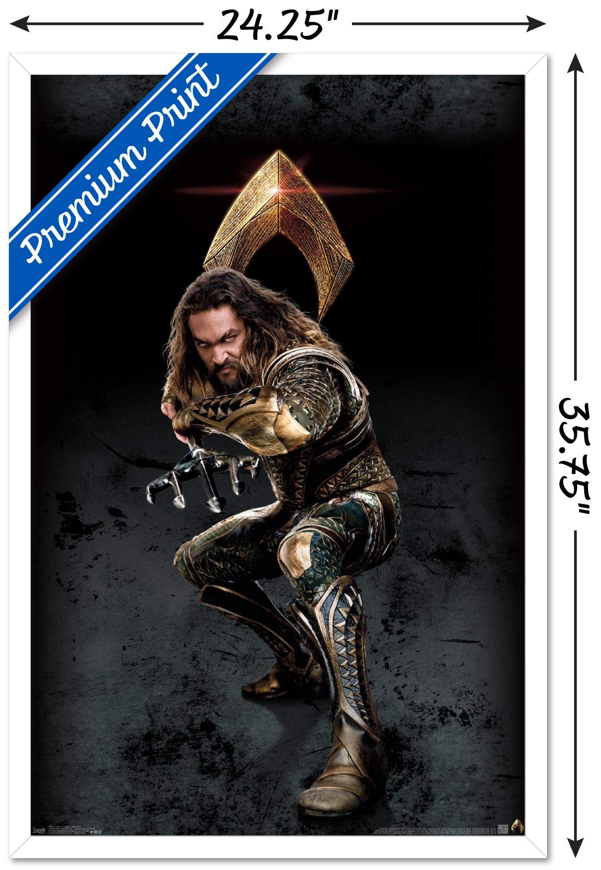 Trends International Dc Comics Movie - Justice League - Aquaman Wall Poster, 22.375'' X 34'', White Framed Version