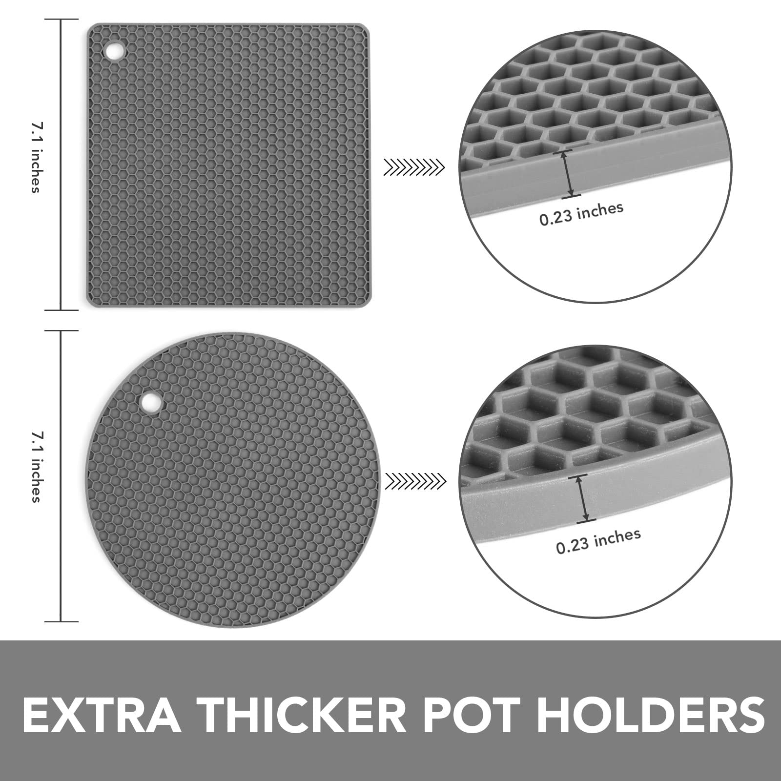 Joyhalo Trivets For Hot Dishes - Hot Pads For Kitchen, Silicone Pot Holders For Hot Pots And Pans, Silicone Mats For Kitchen Cou