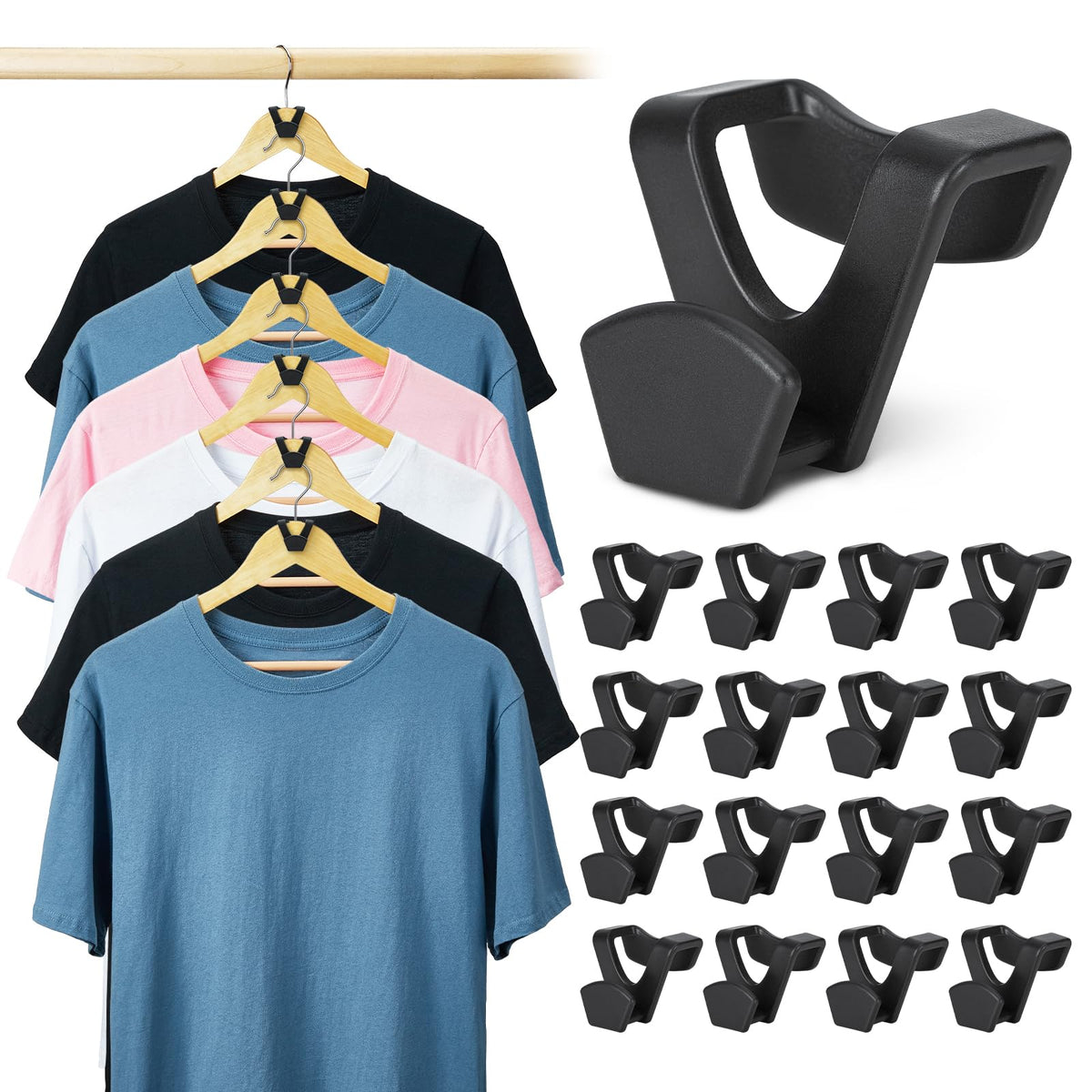 Smartor Clothes Hanger Connector Hooks 120 Pack, Closet Storage And Organization As Hangers Space Saving, Hanger Add On Hook As
