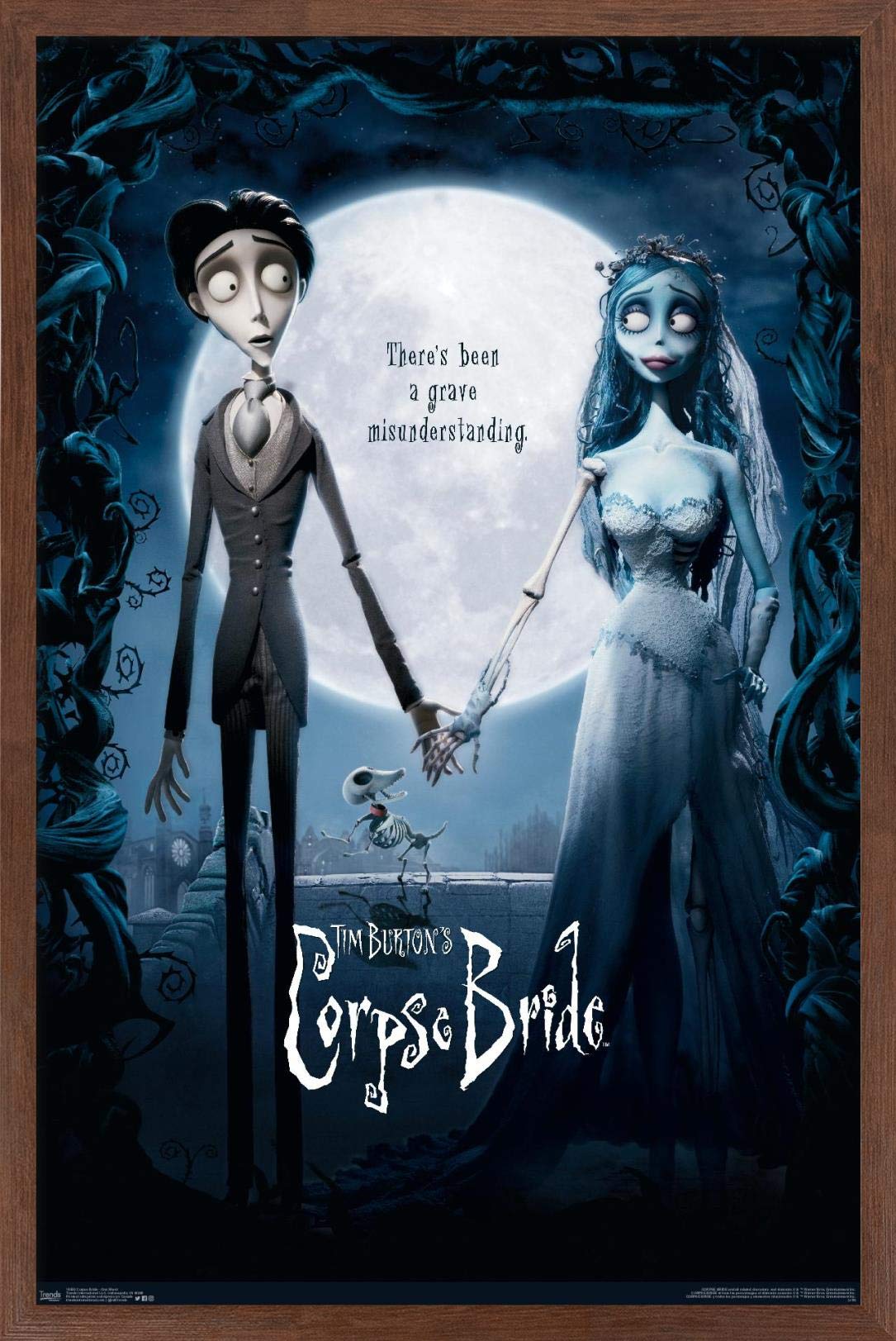 Trends International Tim Burton'S The Corpse Bride - One Sheet Wall Poster, 14.725'' X 22.375'', Mahogany Framed Version