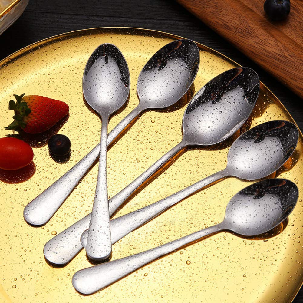 Hansgo Teaspoons Stainless Steel, 6 Piece Dinner Spoons Set 6.7 Inches Dessert Spoons Use For Home, Kitchen Or Restaurant
