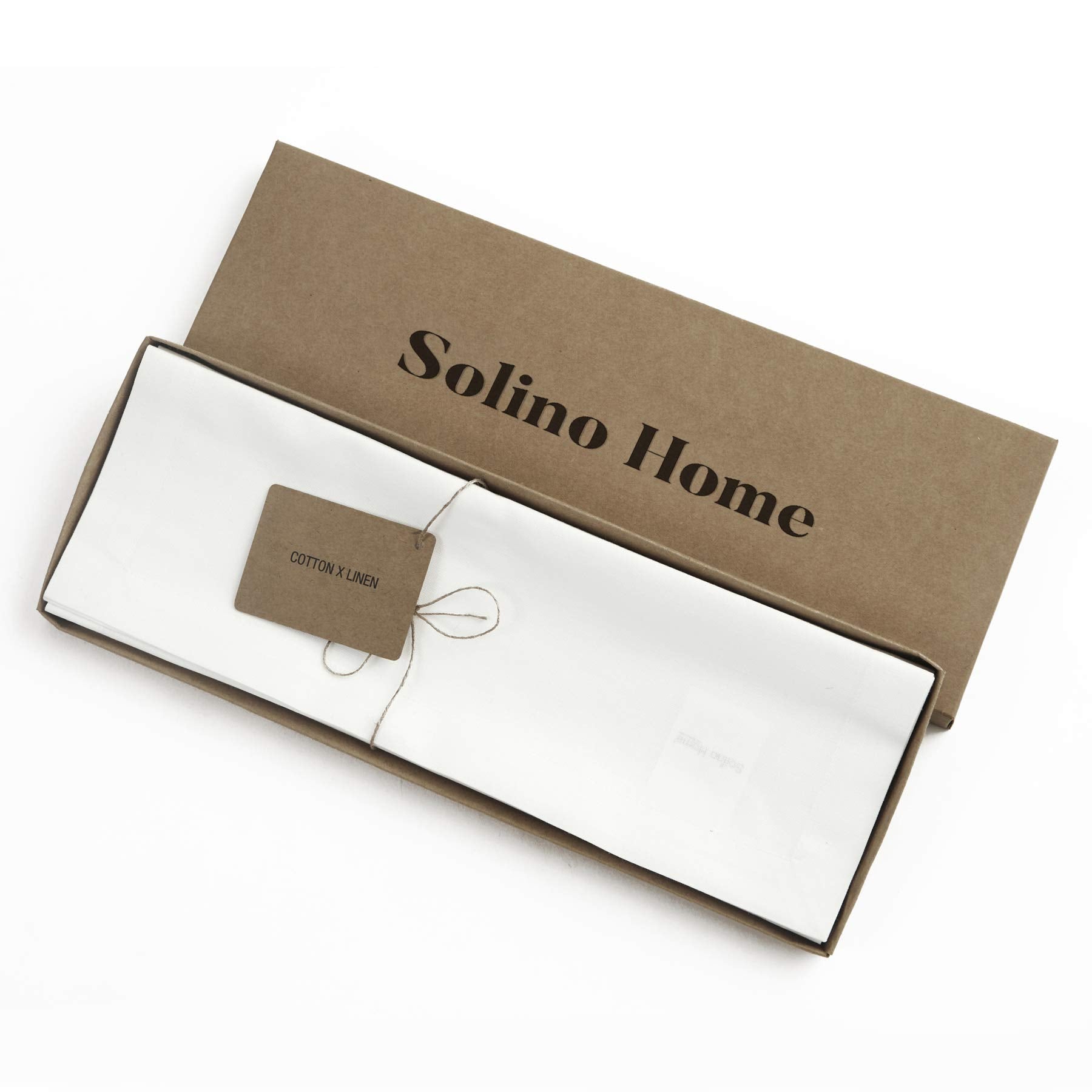 Solino Home White Placemats Set Of 6 - Cotton Linen Cloth Placemats 19 '' L X 14 '' W Inch - Machine Washable Fabric Placemats F