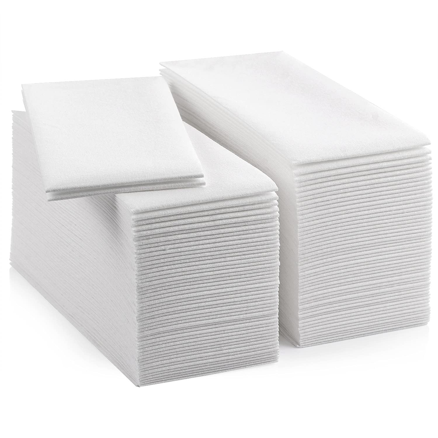 Lekoch 100 Pcs Disposable White Linen Feel Napkins, Guest Hand Towels For Bathroom, Parties, Weddings, Dinners Or Events