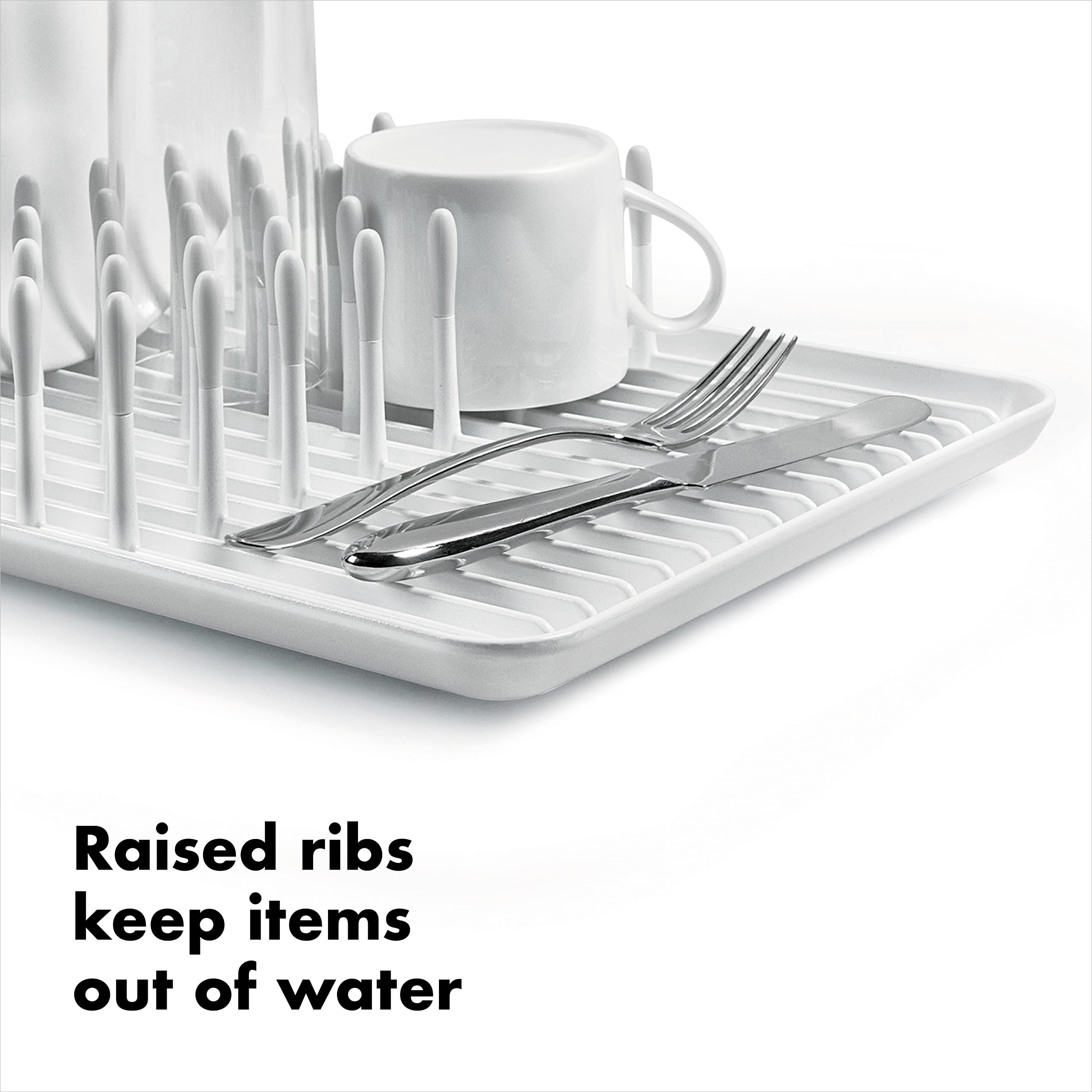 Oxo Good Grips Compact Dish Rack, Biscuit, 13-3/4'' X 10-3/8'' X 3-1/2'' H For Storage