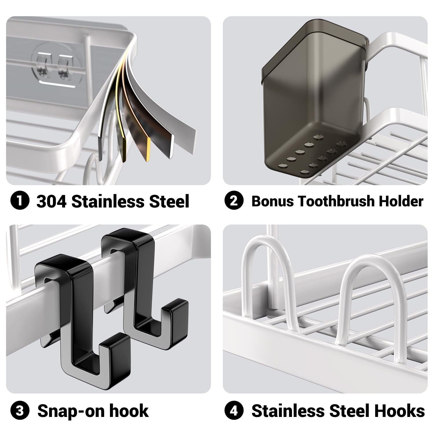 Shower Caddy Corner Organizer Shelf: 2Pack Adhesive Shower Shelf Essentials - No Drilling Stainless Steel Shower Storage Rack Wi