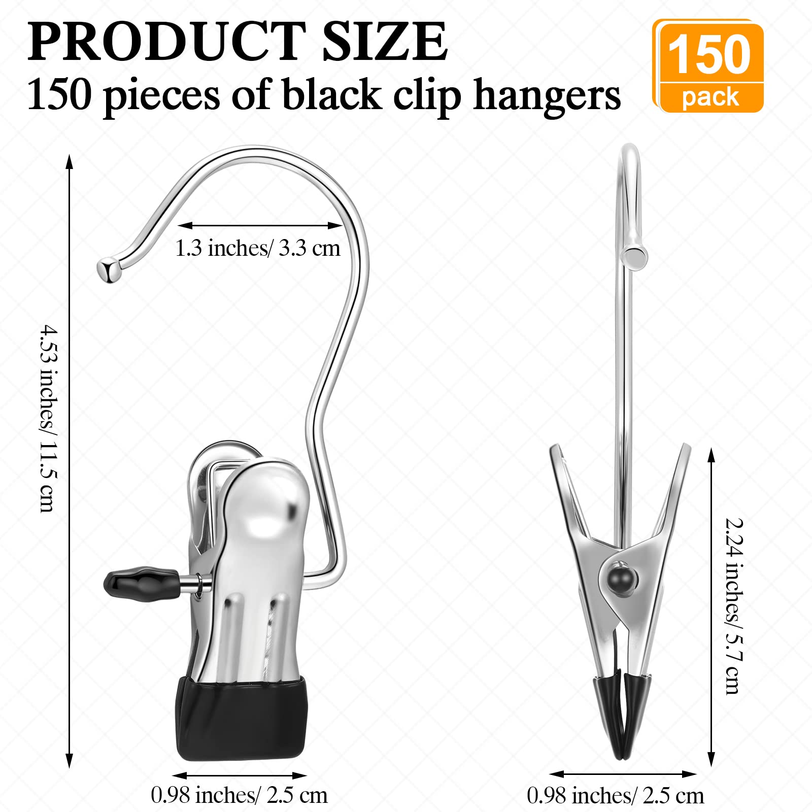 150 Pcs Boot Hangers Clips Laundry Hooks Hanging Stainless Steel Clothes Pins Portable Clip Hangers For Closet Travel Socks Pant