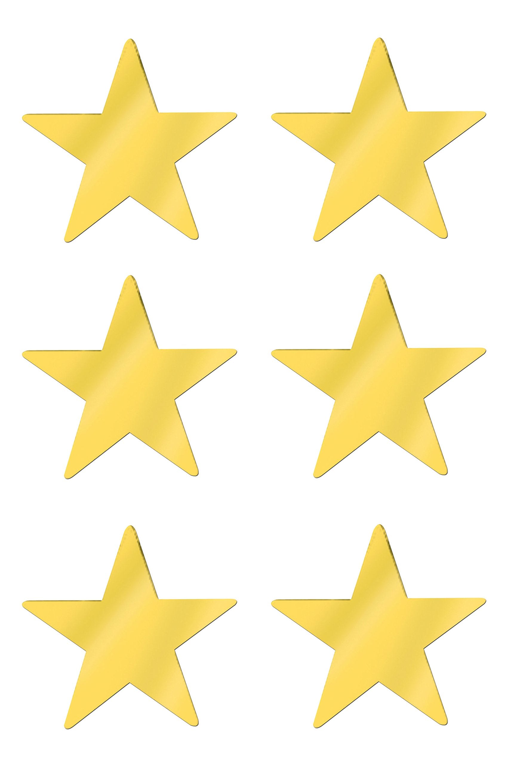 Beistle , 6 Piece Jumbo Foil Star Cutouts, 20'' (Gold)