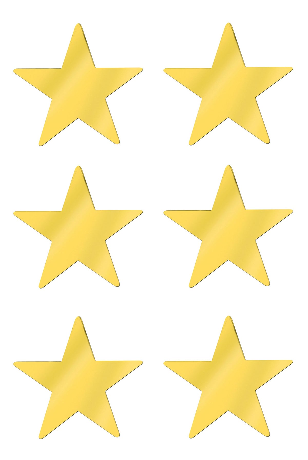 Beistle , 6 Piece Jumbo Foil Star Cutouts, 20'' (Gold)