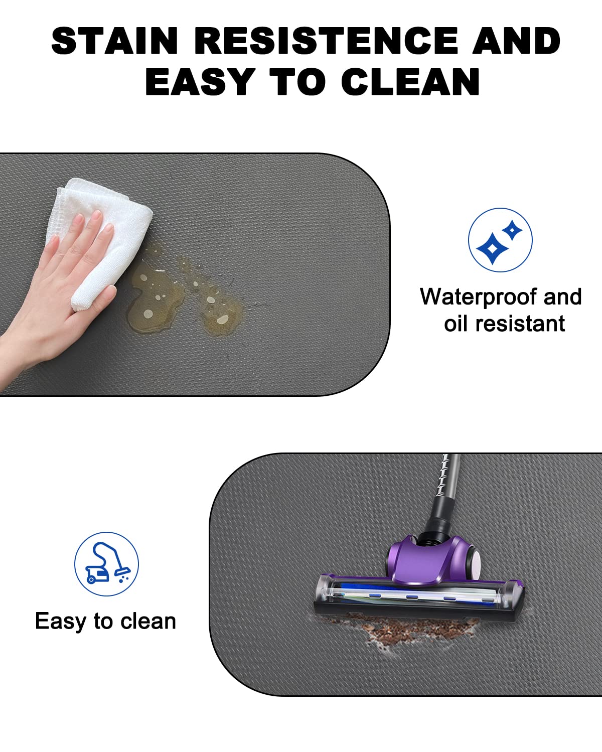 Artnice Kitchen Mats For Floor, 3/4 Inch Thick Cushioned Anti Fatigue Mat, Waterproof Non-Slip Kitchen Rugs, Stain Resistant Com