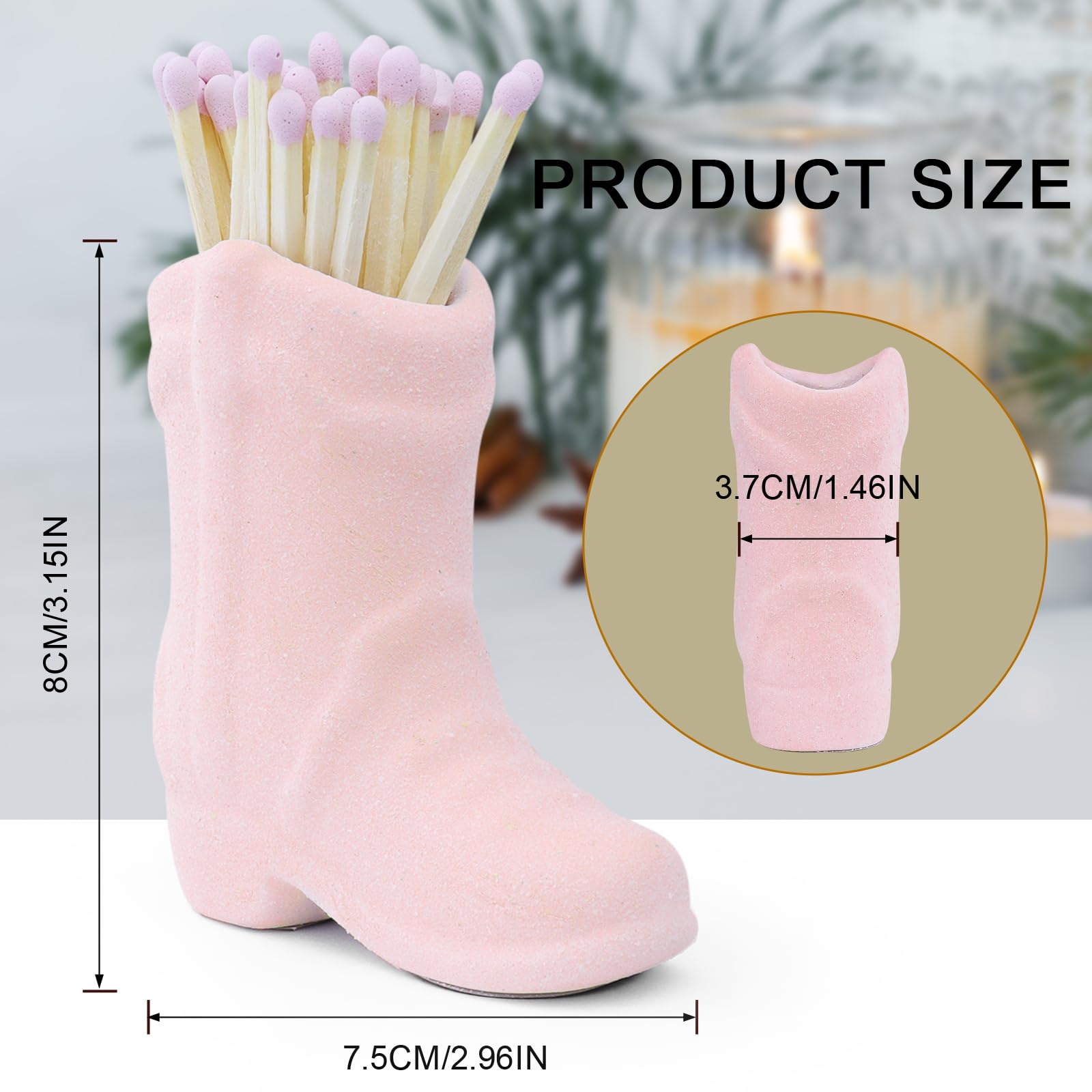 Cowboy Boot Match Holder With Striker - Coastal Home Ceramic Cowgirl Boot Decor Aesthetic Small Cute Matchstick Box Western Deco