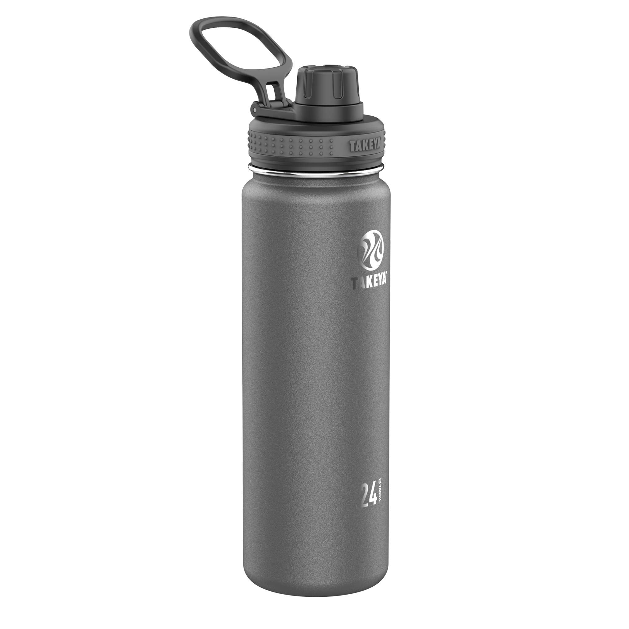 Takeya 885395500454 Originals Insulated Stainless Steel Bottle, Spout Lid Graphite 24oz
