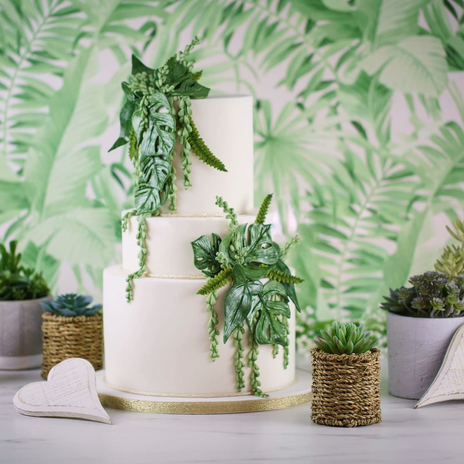 Leaf Fondant Molds, Succulents Trailing Leaves Cake Decorating Silicone Mold For Chocolate Candy Mousse Cookies Marzipan, Kitche