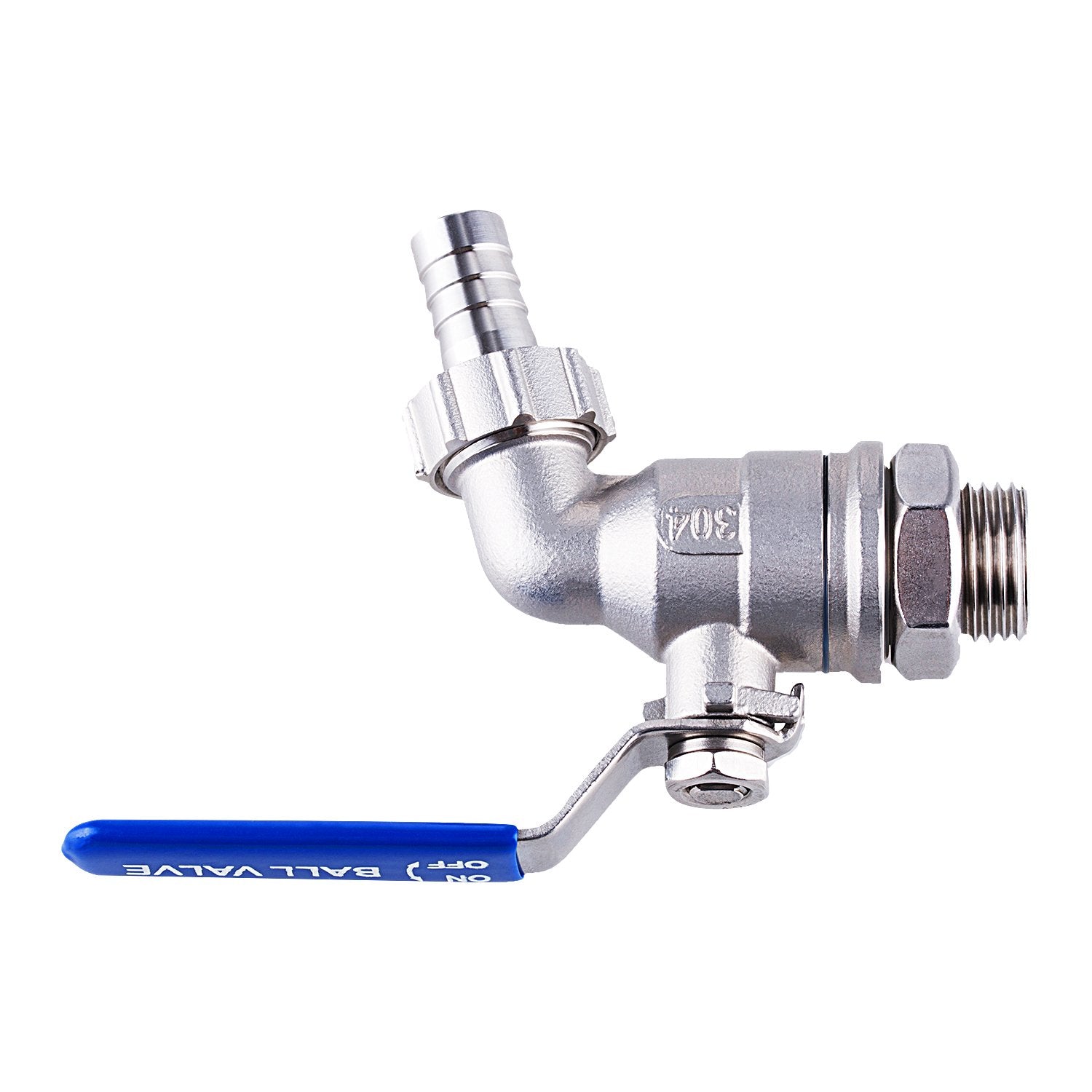 Tizze 1/2 Inch Stainless Steel Ball Valve Weldless Bulkhead For Building Home Brew Kettle/Mash Tun