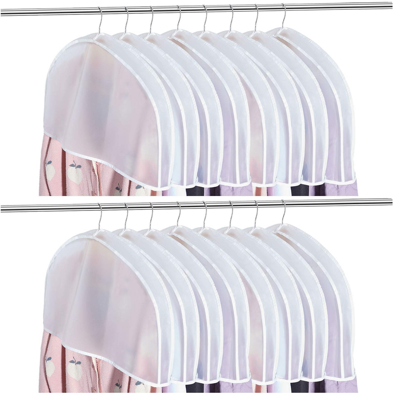 Patelai 16 Pieces Shoulder Covers Garment Covers Clothes Covers For Closet Storage Suit, Coats, Jackets, Dress Closet Storage