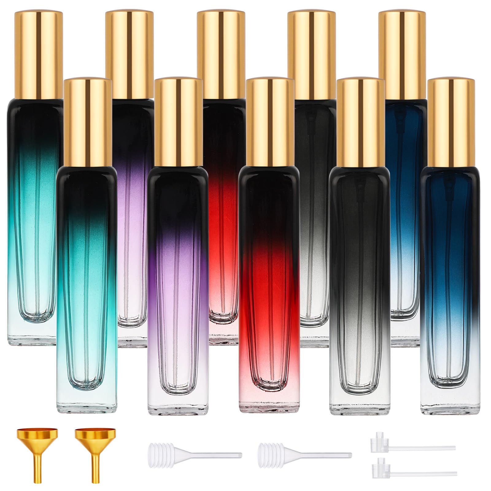 Segbeauty 0.5Oz Portable Travel Perfume Bottles, 10 Pack Of 15Ml Glass Travel Size Perfume Atomizer Refillable, Mini Cologne Ato
