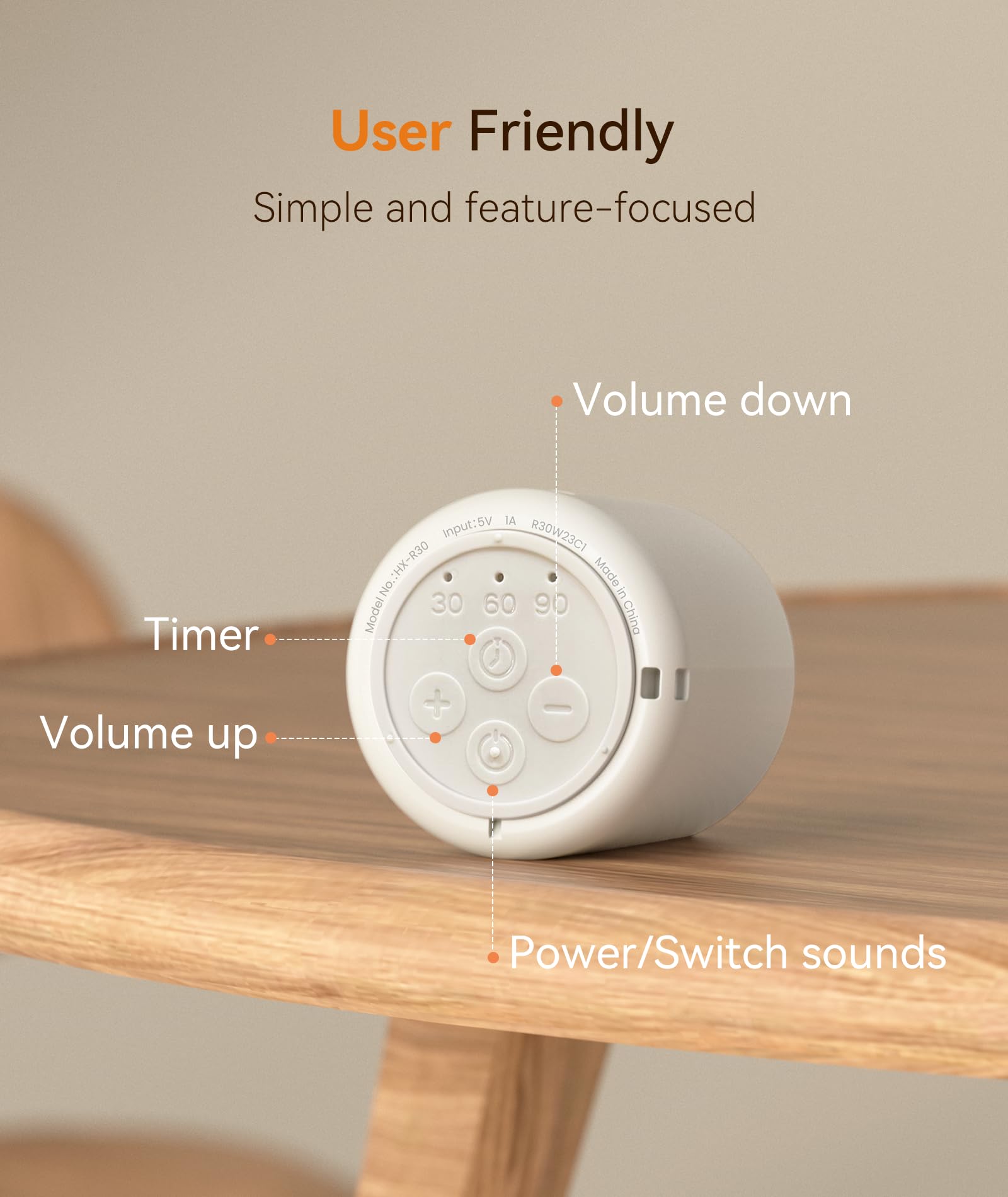 Dreamegg Travel White Noise Machine - Portable Sound Machine for Baby Adults, Travel Sound Machine for Sleep, 16 Nature Sound, T