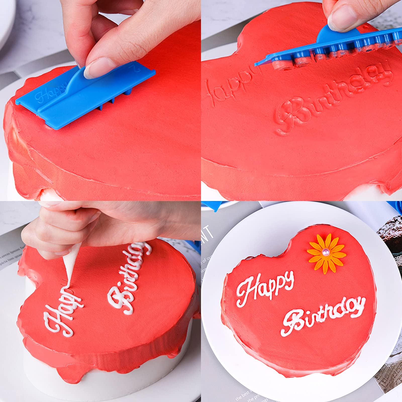 18 Pcs Cookie Fondant Stamp Cutter Stamper Blessing Letters Mold Happy Birthday Best Wishes Congratulations Anniversary Letters