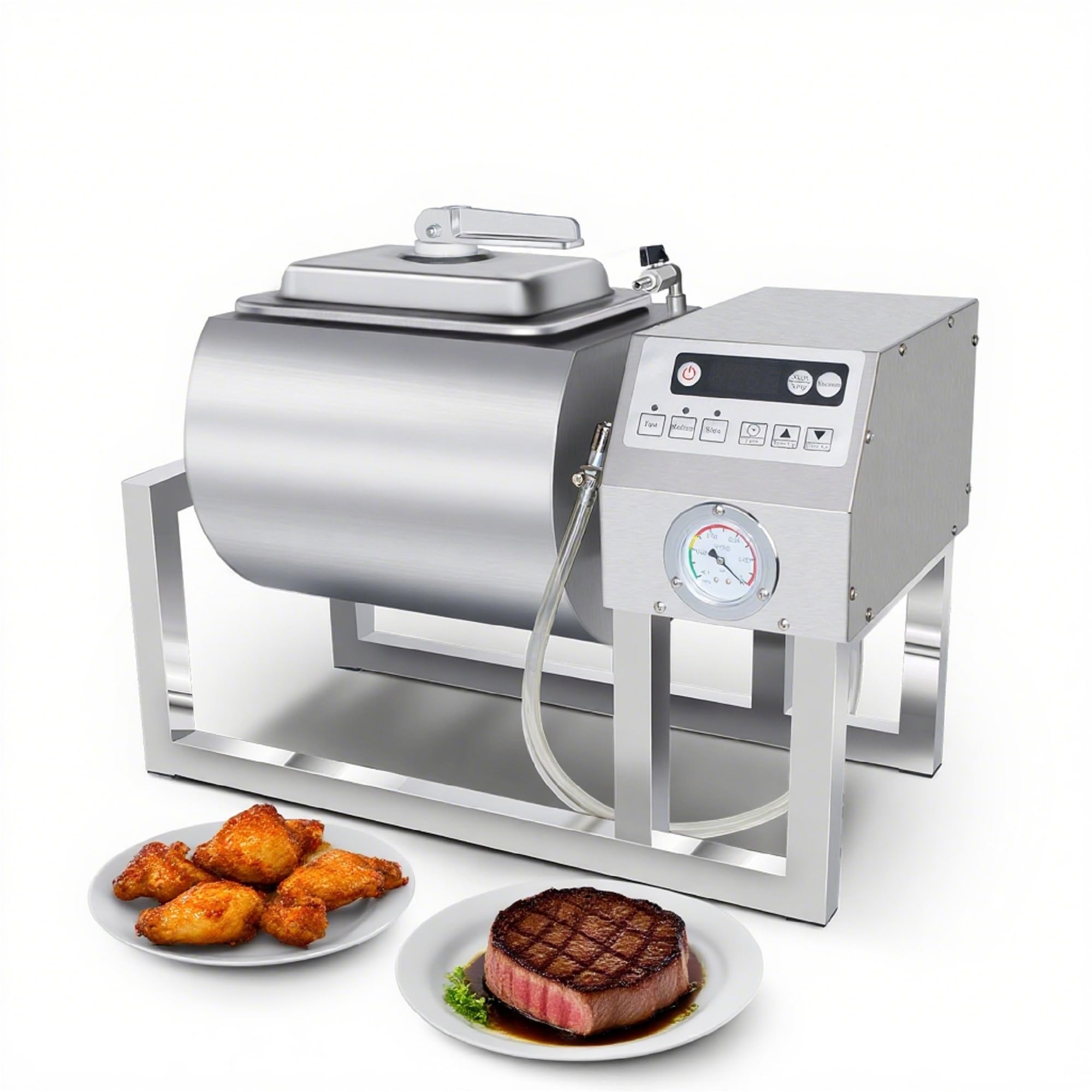 CLIVIA 18L Commercial Vacuum Meat Tumbler, Stainless Steel Marinator