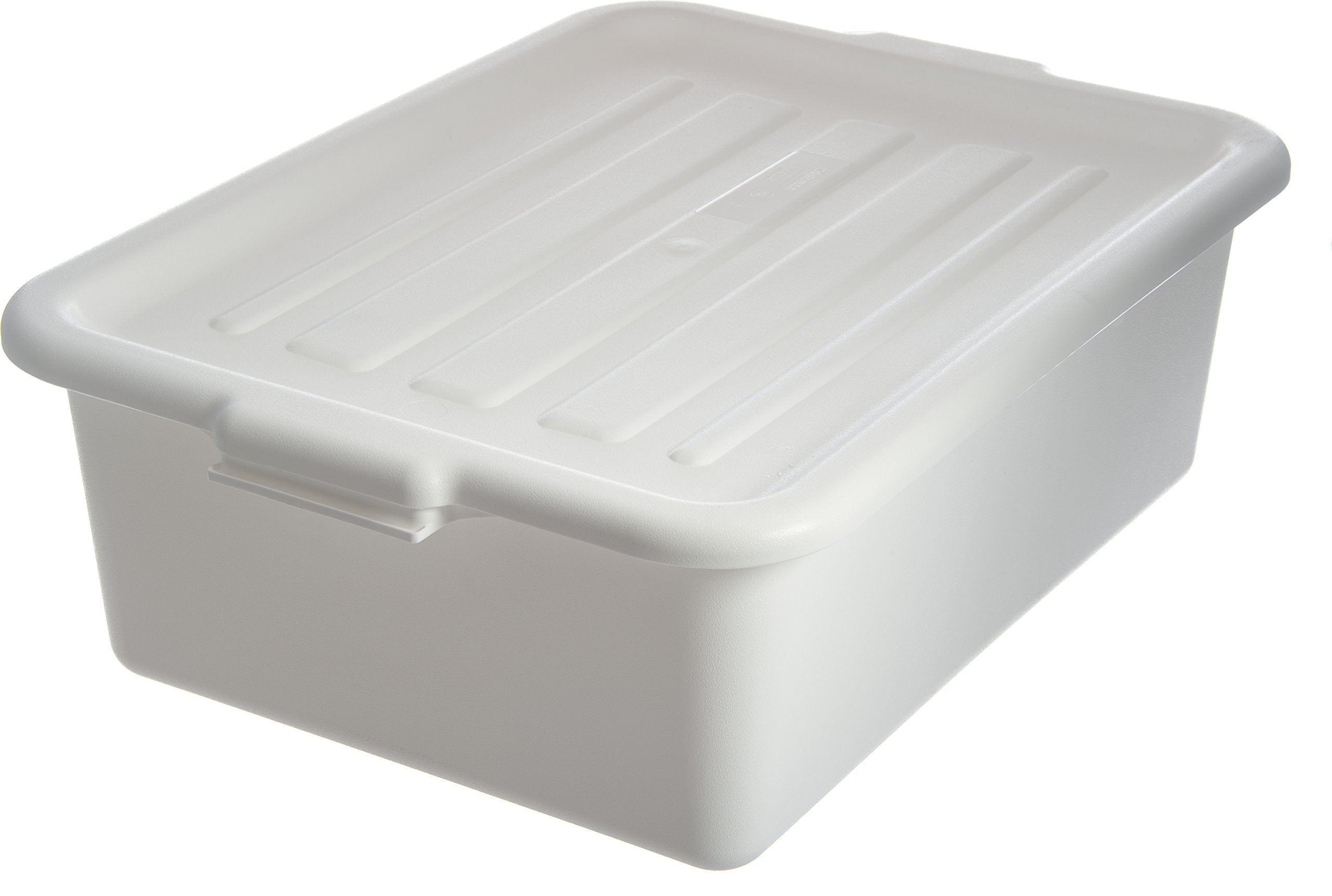 Carlisle FoodService Products Comfort Curve Tote Box Universal Lid Bus Box Lid with Handles for Industrial Kitchens Plastic  15 X 20 Inches  White