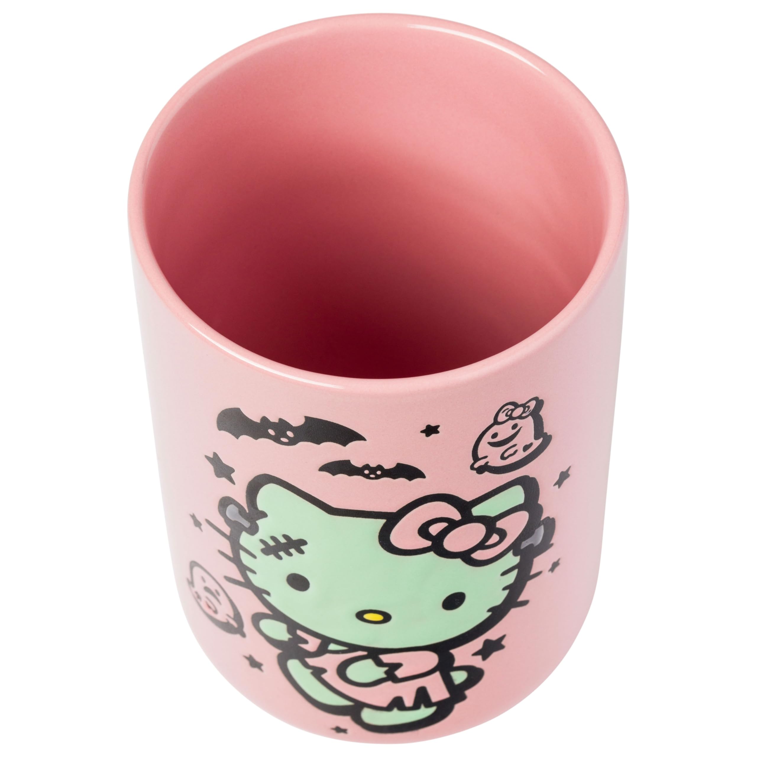Silver Buffalo Sanrio Hello Kitty Halloween Spooky Frankenstein Frankenkitty Ceramic Cookie Snack Candy Jar With Airtight Bamboo