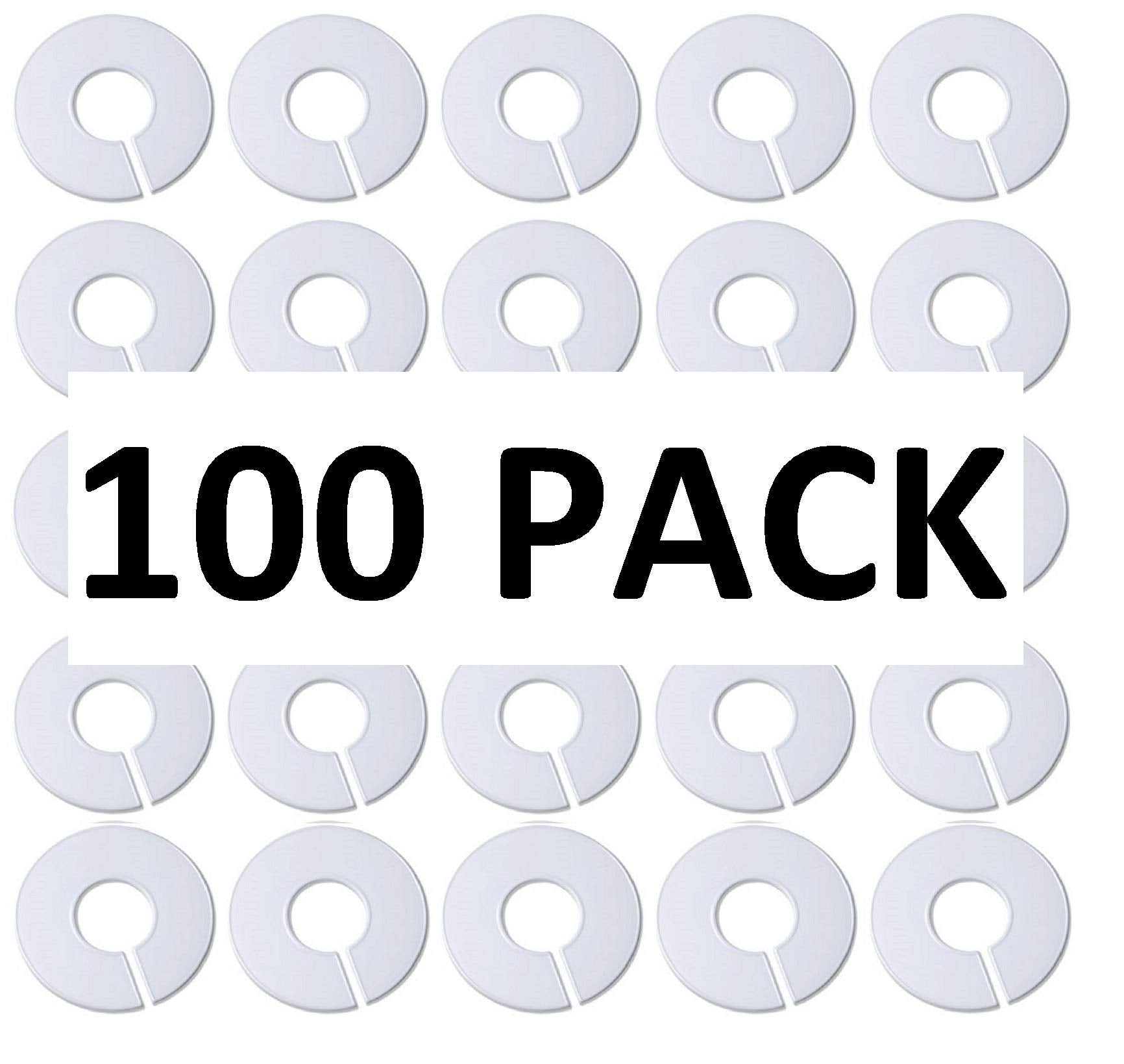 White Round Plastic Blank Rack Size Dividers - Multi-Pack (100)