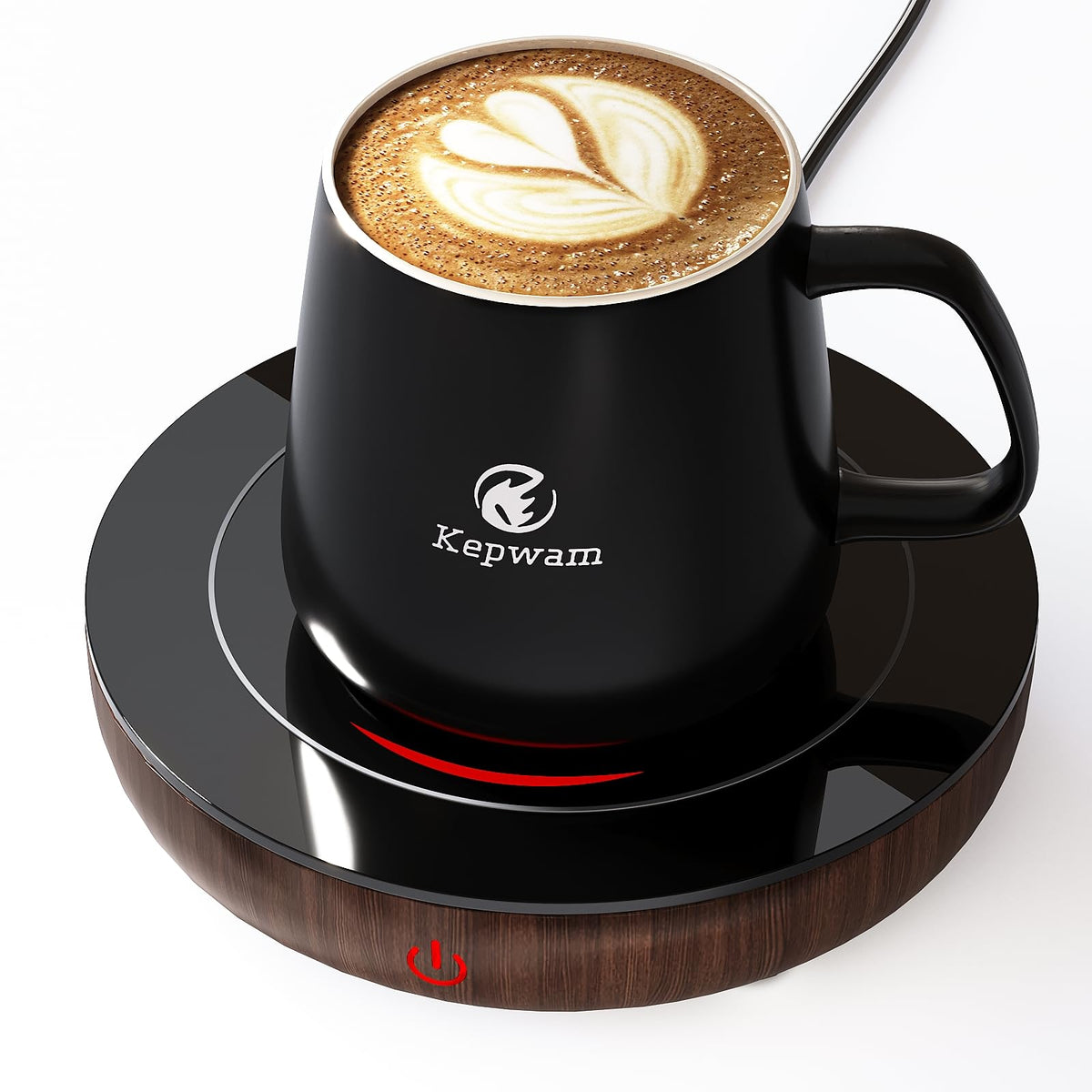 Kepwam Coffee Mug Warmer & Mug Set, Candle Warmer With Gravity Sensor, 3 Temp Settings Coffee Warmer For Desk 6H Auto Shut Off C